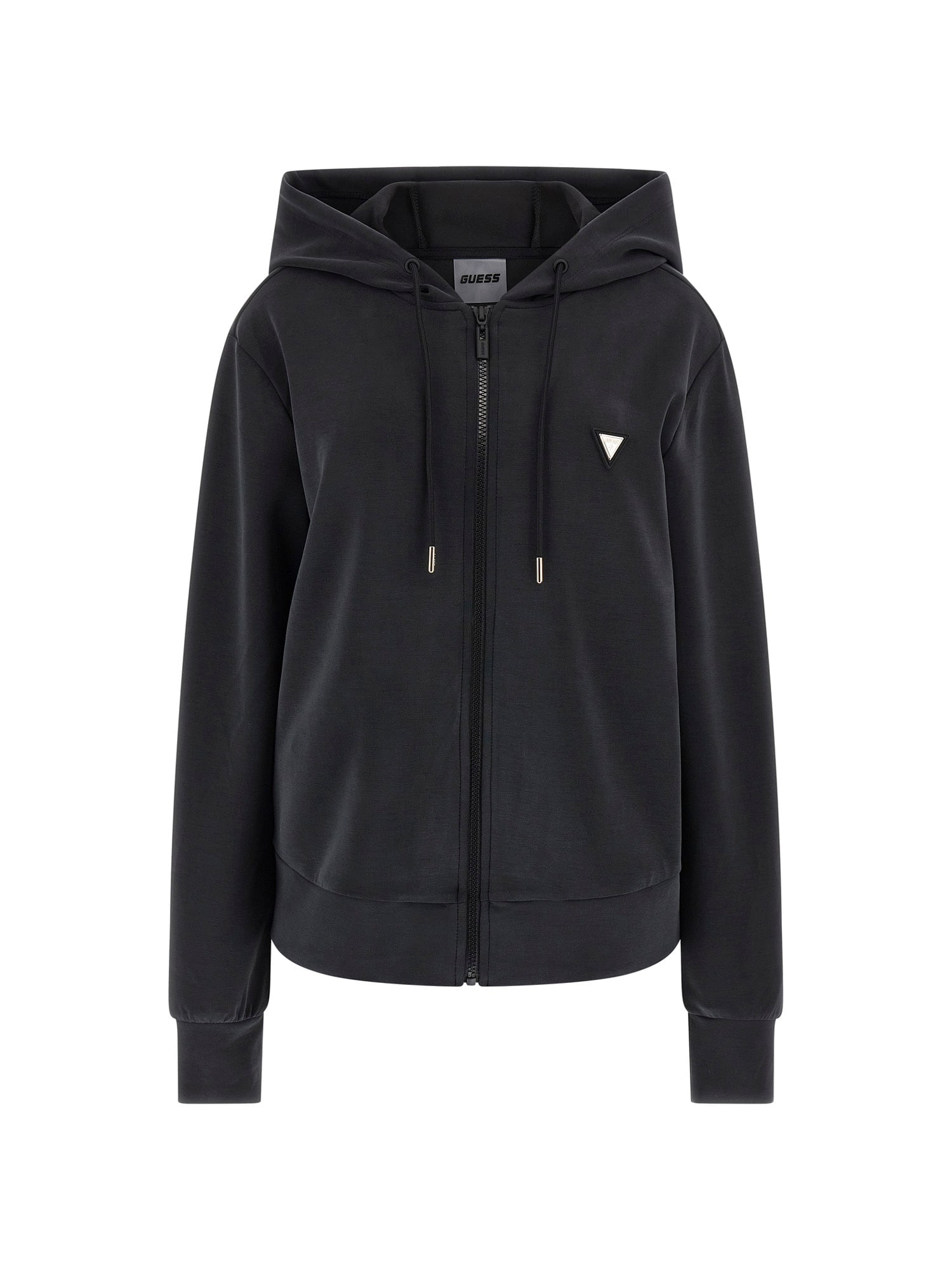 Guess Sweatjacke »OLYMPE FULL ZIP HOODIE« mit Logo-Aufnäher, Regular Fit