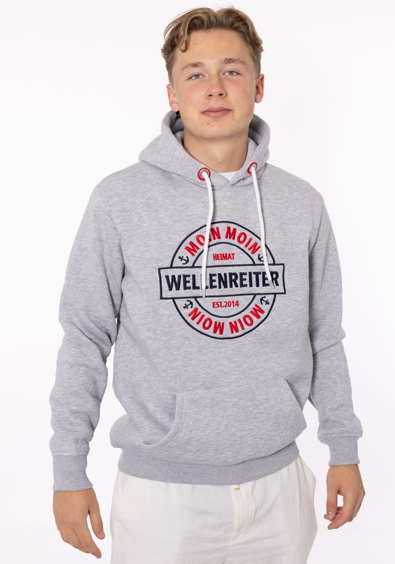 Zwillingsherz Hoodie ""Wellenreiter" Herren", mit Fronttaschen und Kordel