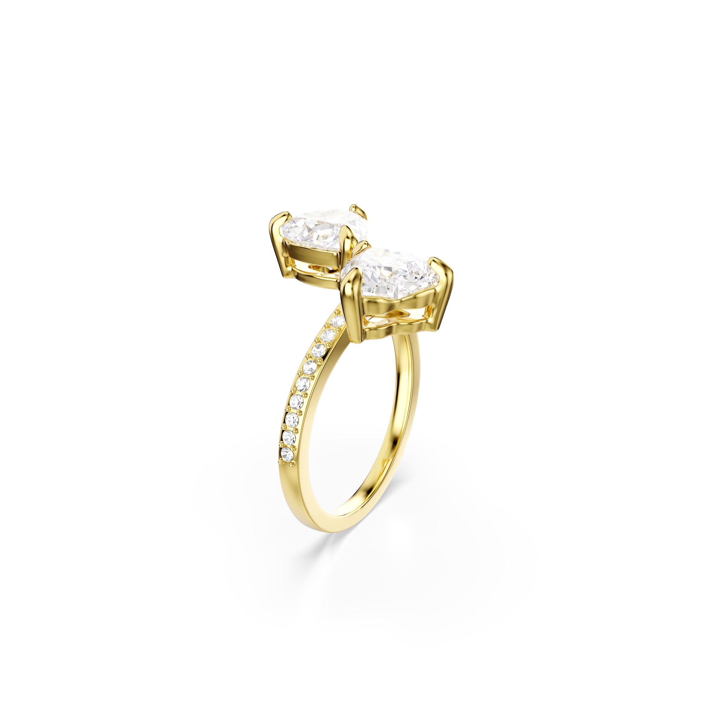 Fingerring SWAROVSKI "Schmuck Geschenk Mesmera Ring" Gr. 58, gold (gelbgoldfarben, kristallweiß), Fingerringe, Damen, 58, Metall, Fingerring, mit Swarovski Kristall, Zirkonia (synth.) 2