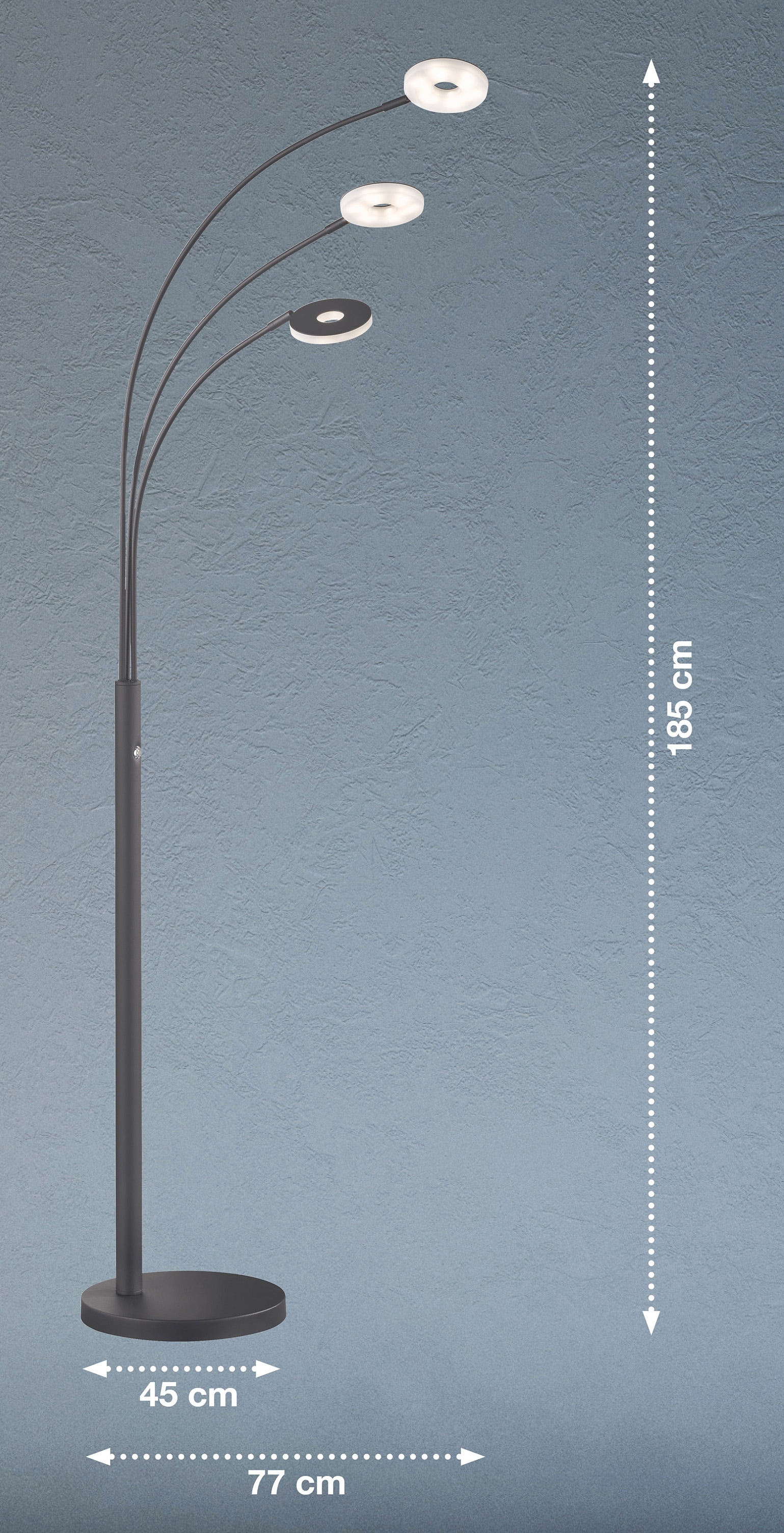 FISCHER & HONSEL LED Bogenlampe »Dent«, 3 flammig, Leuchtmittel LED-Modul | LED fest integriert