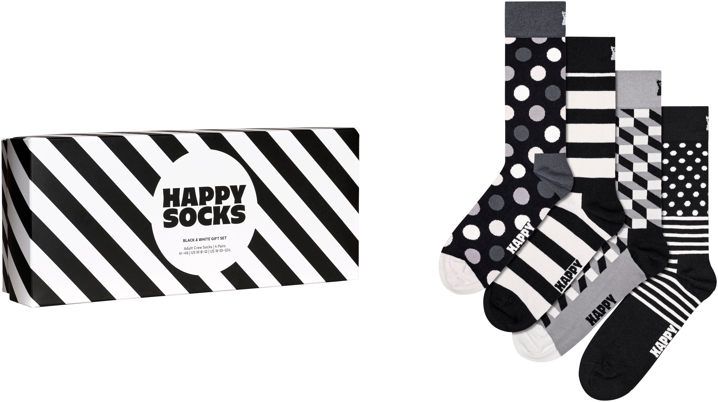 Set Classic Black Socks 4 Paar), Socks Black Gift | (Packung, BAUR & White Happy Friday Socken,