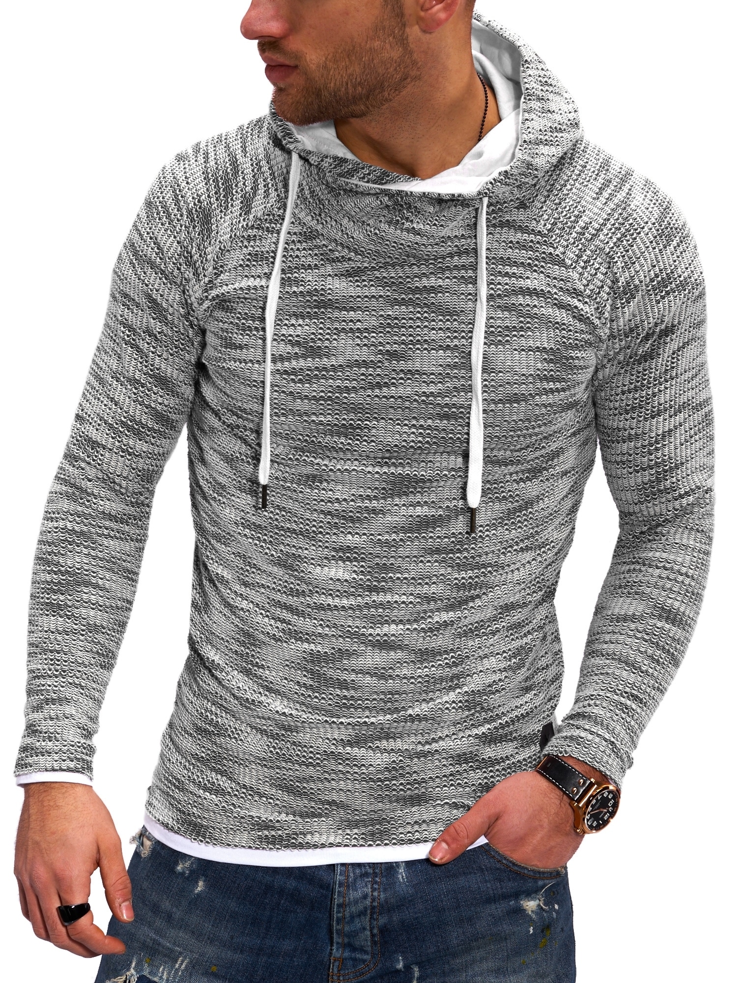 behype Kapuzensweatshirt "B-JOHN" im trendigen Layer-Look günstig online kaufen