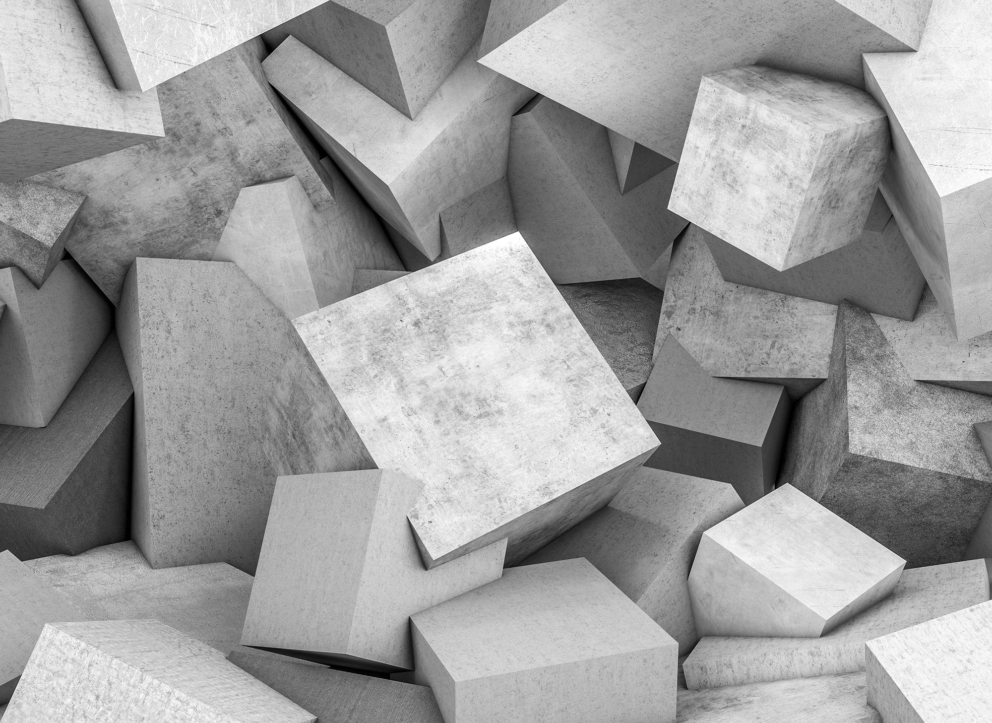 living walls Fototapete "Designwalls Concrete Blocks 1" glatt Vlies, Wand, Schräge, Decke