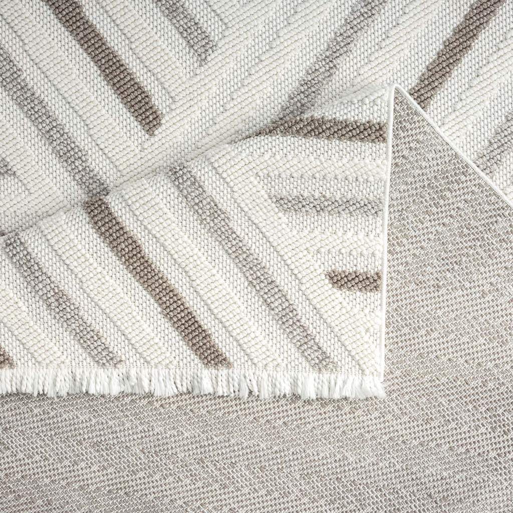 Carpet City Teppich »LINDO 7590«, rechteckig, Kurzflor, Hochtief-Muster/ 3D-Effekt, Fransen, Boho-Stil, Wohnzimmer