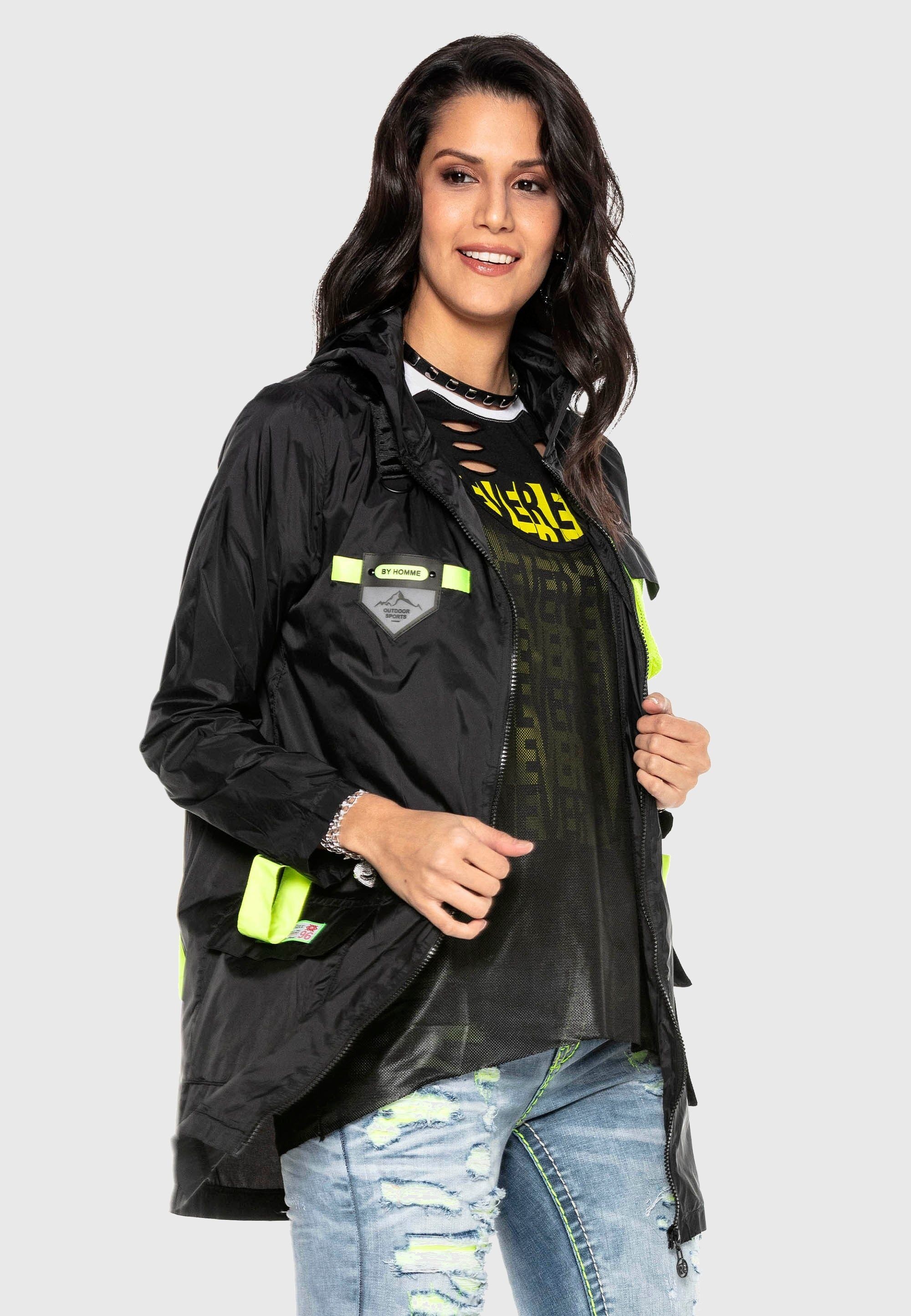 Cipo & Baxx Regenjacke »Mäntel« mit Kapuze im modernen Look