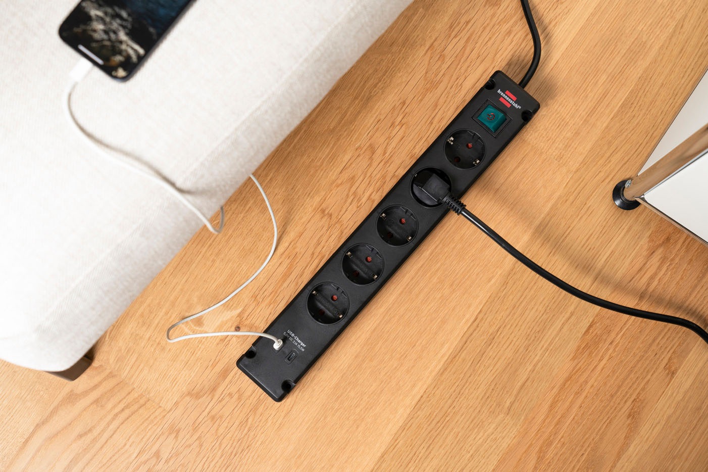 Brennenstuhl Steckdosenleiste »Bremounta Steckdosenleiste mit 2 USB C-Ladebuchsen« 7-fach (Ein- / Ausschalter | USB-Anschluss Schutzkontaktstecker Kabellänge 3 m)