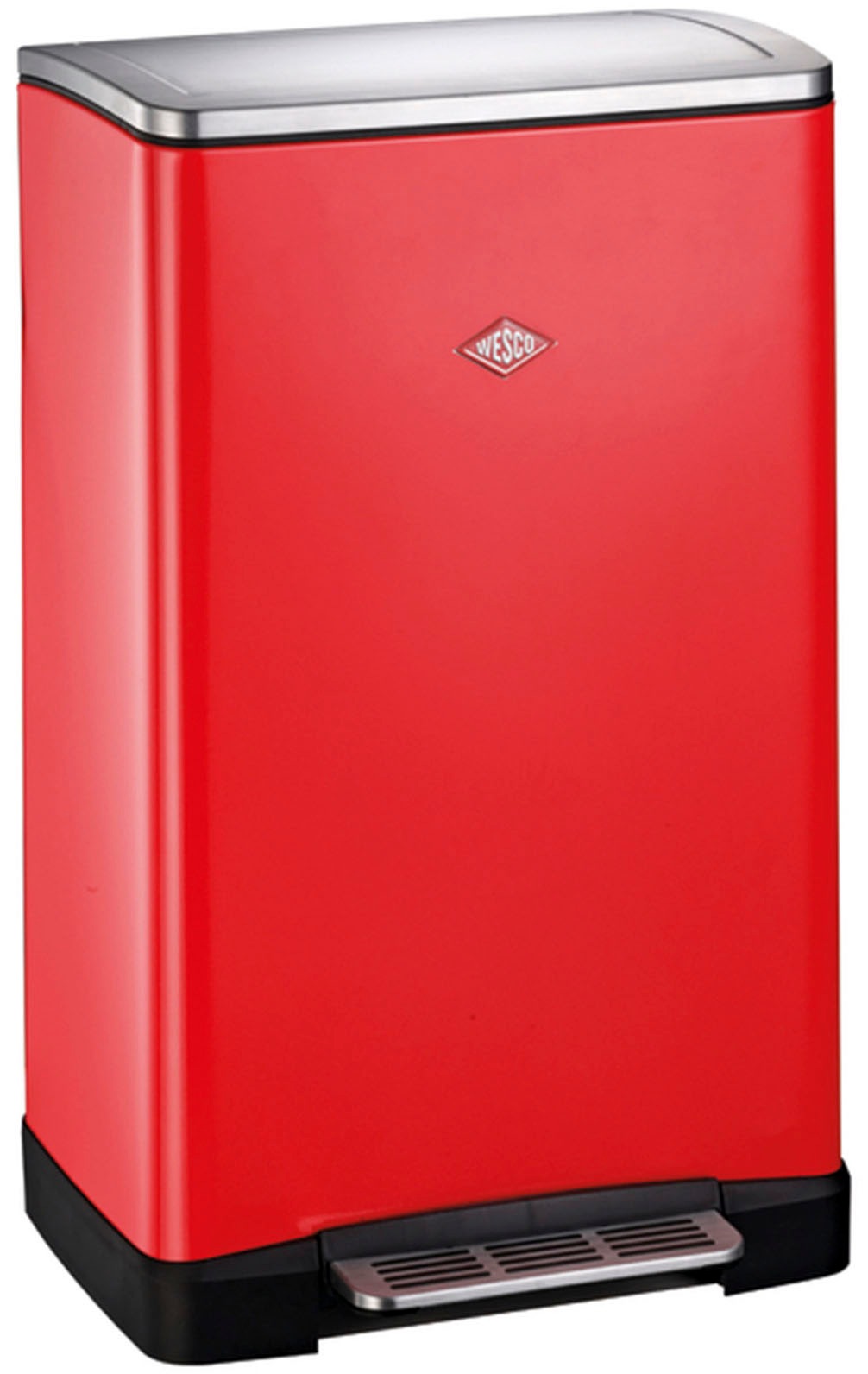 WESCO Mülltrennsystem "Big Double Boy Abfallsammler mit Dämpfer", B/H/T: 34,5cm x 65cm x 40,5cm, 36 l, rot, Küche, Mülleimer, mit Kunststoffeinsatz,