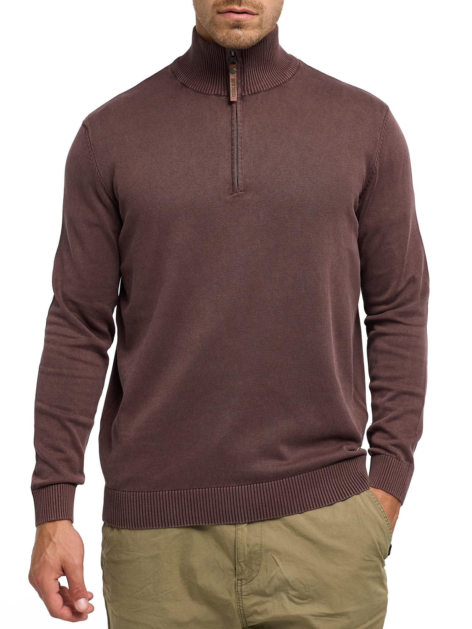 Indicode Troyer "INArkmill ½ zip" Baumwolle, regular fit