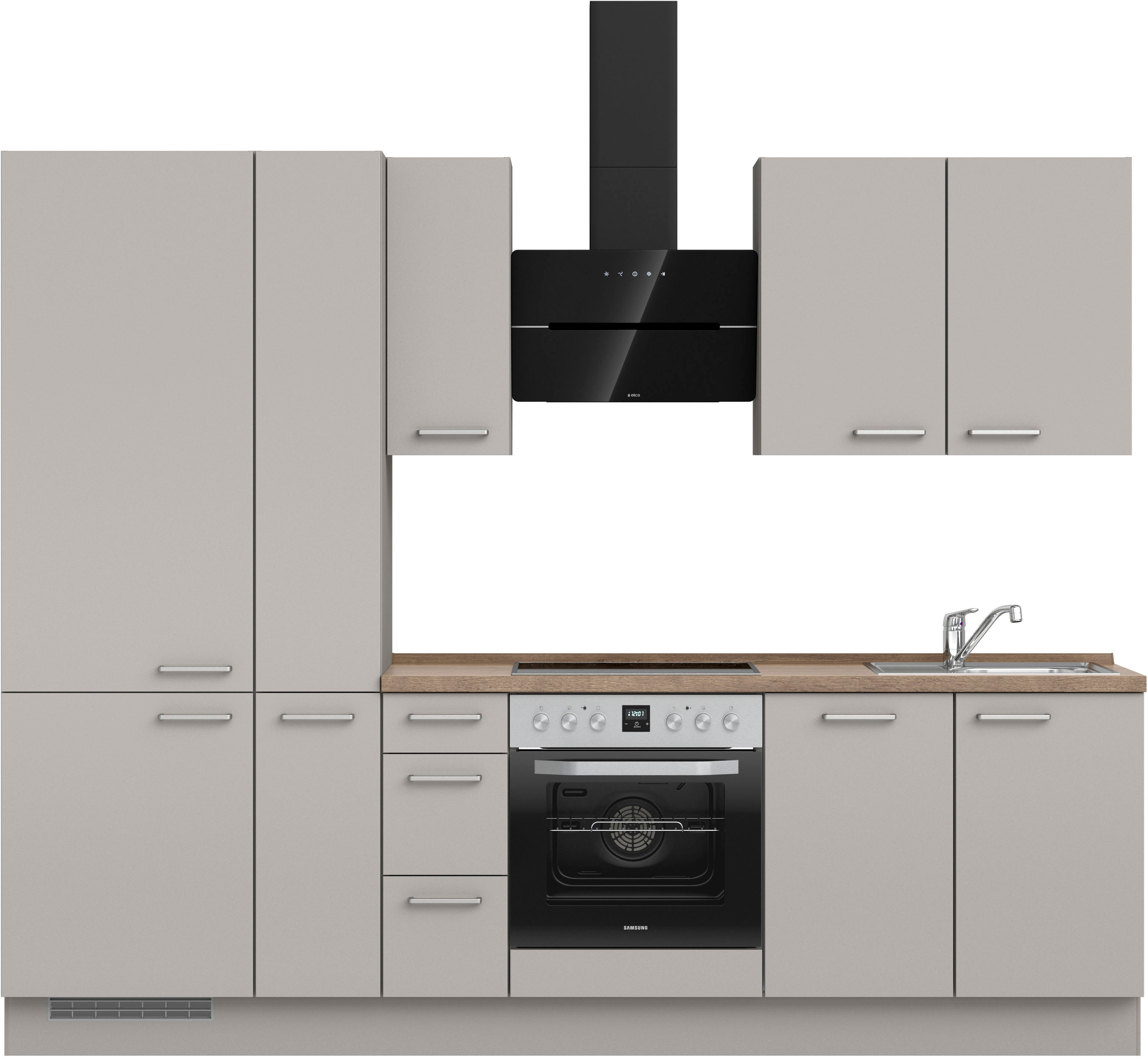 nobilia Küchenzeile ""Touch II", NEU: individuell anpassbar mit gratis Profi-Beratung" vormontiert, Breite 270 cm, Ausrichtung wählbar, wahlw. mit E-Geräten