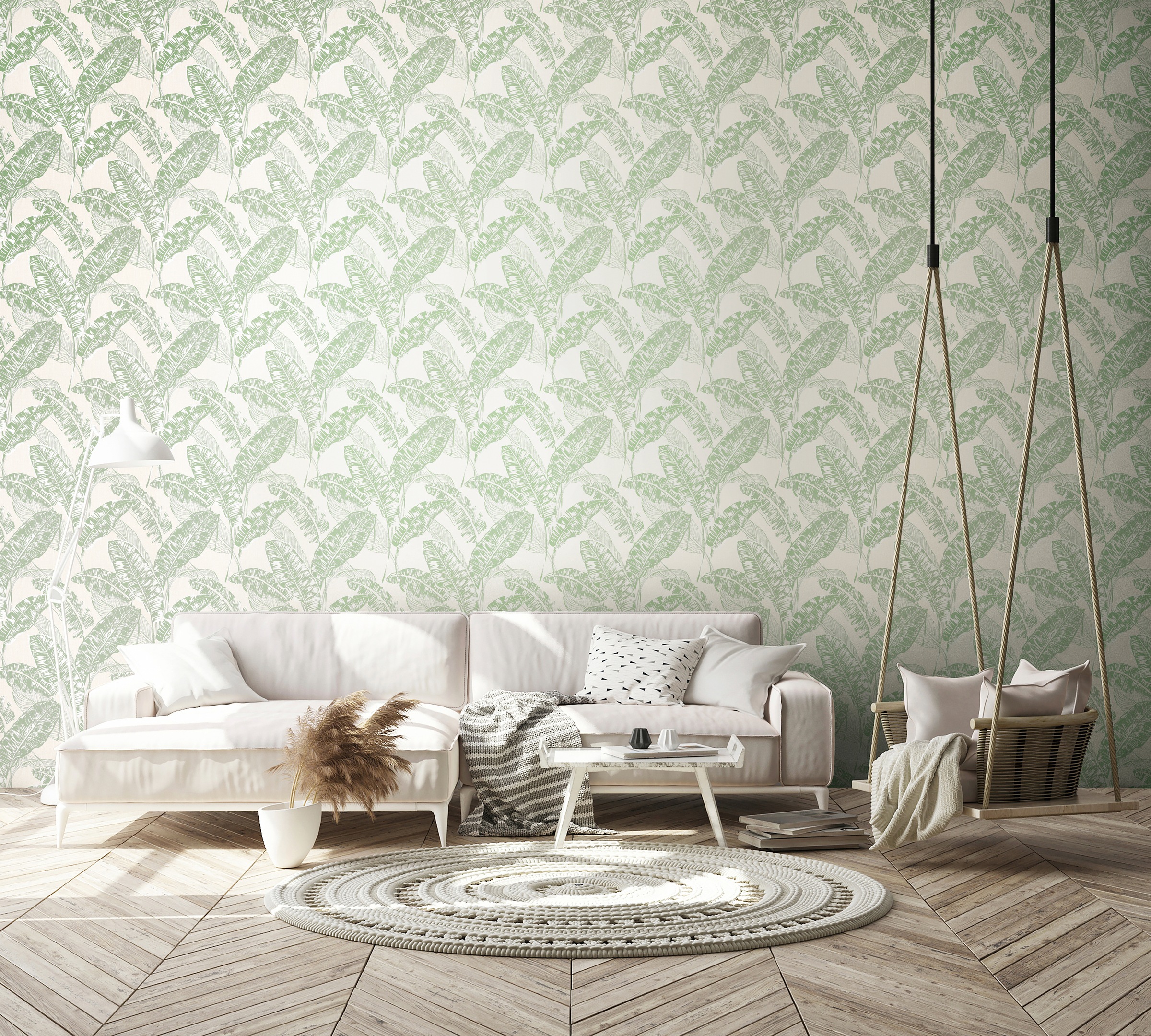 Glööckler Vliestapete 3D-Optik | botanisch | tropisch Dschungeloptik, moderne Tapete für Wohnzimmer Schlafzimmer Küche