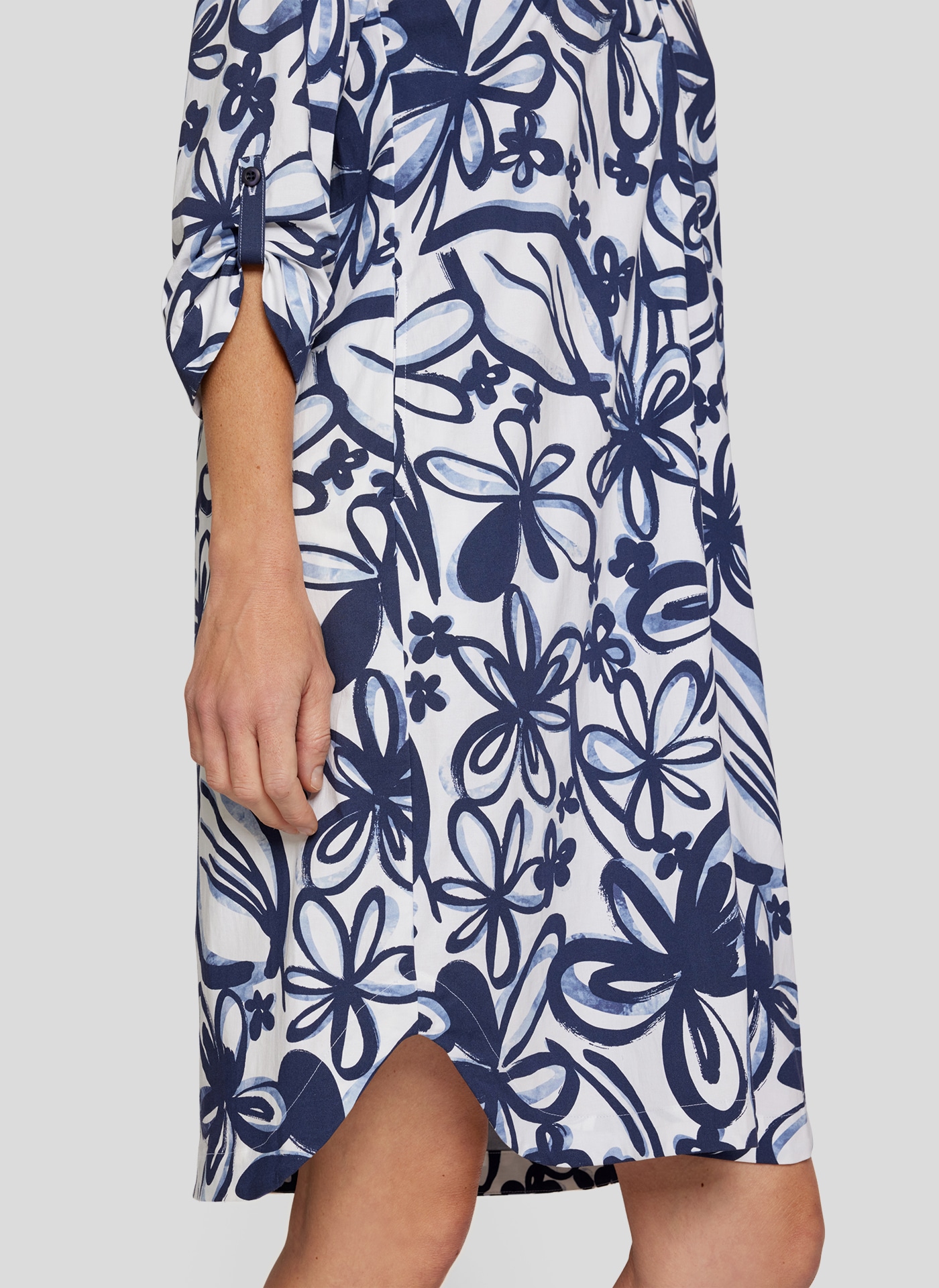 Rabe Midikleid »Rabe Blusenkleid mit floralem Allover-Print und 3/4-Ärmeln«