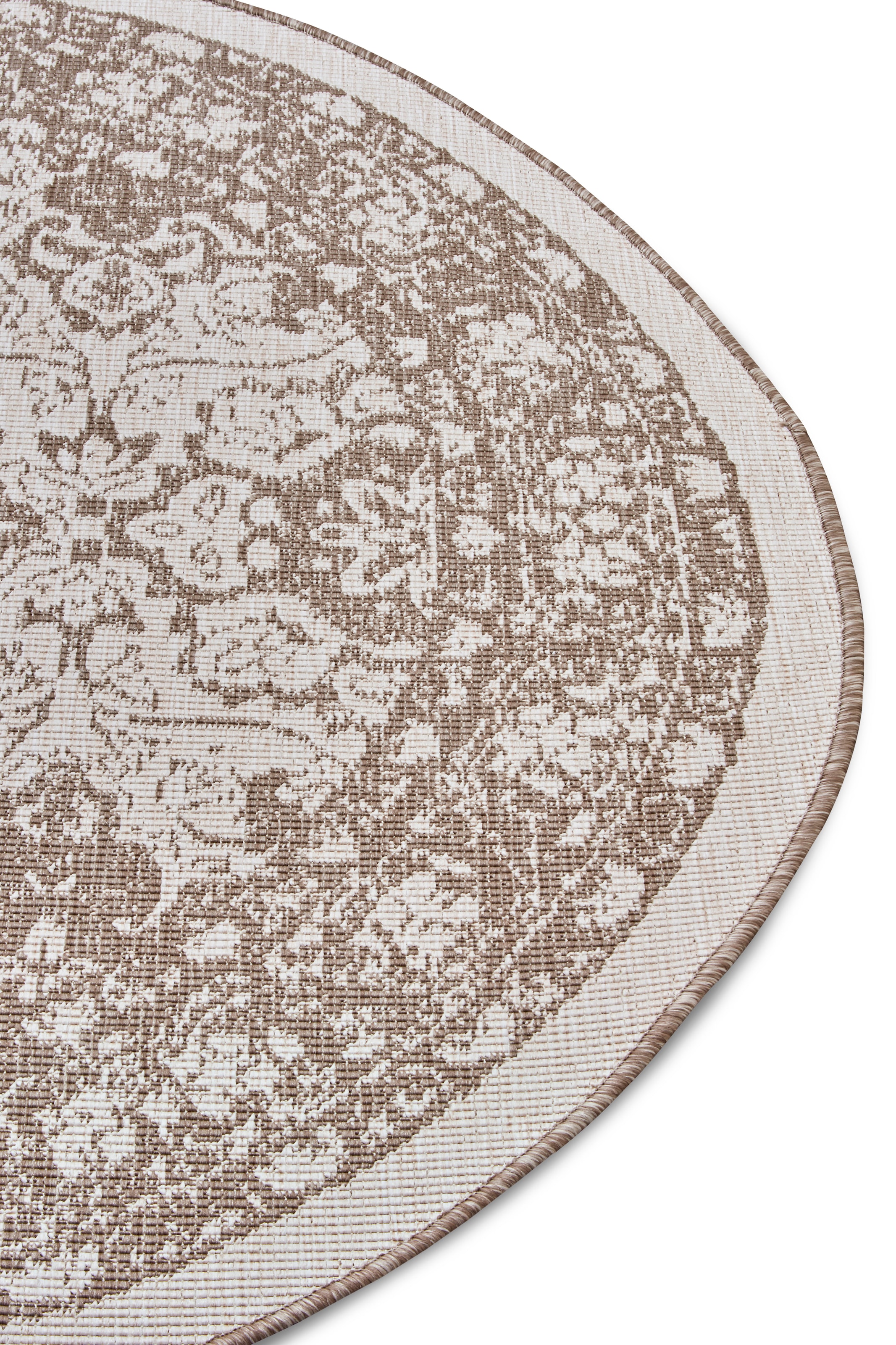 freundin Home Collection Teppich »Jole«, rund, In-und Outdoor geeignet, Mandala, Pflegeleicht, Flachgewebe, Wendbar