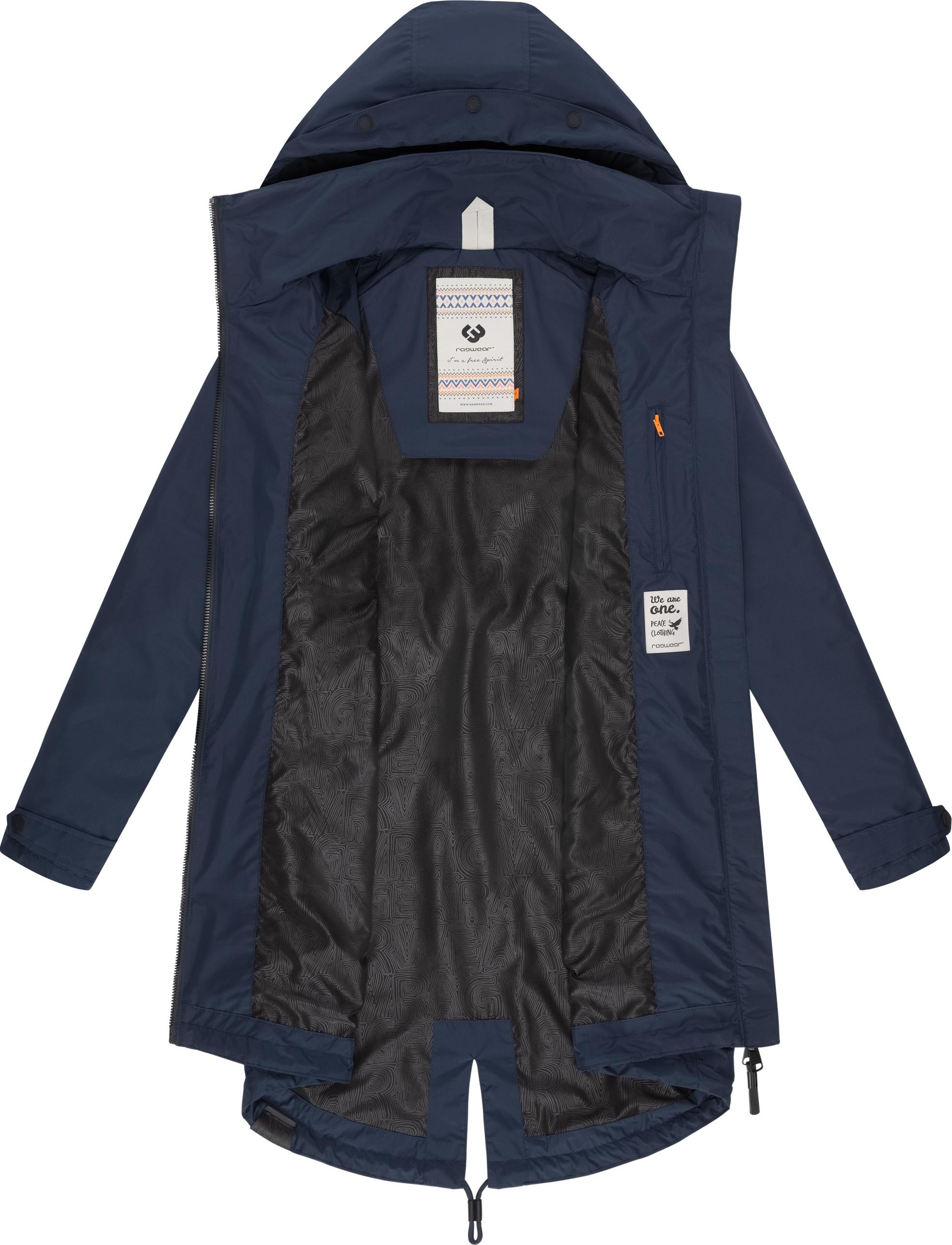 Ragwear Jerseymantel »Frodik«, Wasserdichter oversized Damen Parka für die Übergangszeit