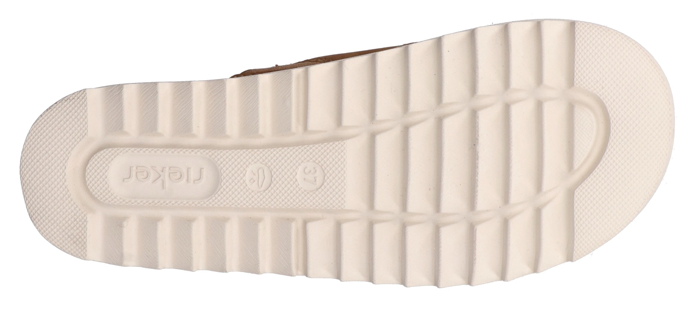 Rieker Pantolette, Sommerschuh, Strandschuh, Urlaubschuh mit praktischem Klettverschluss