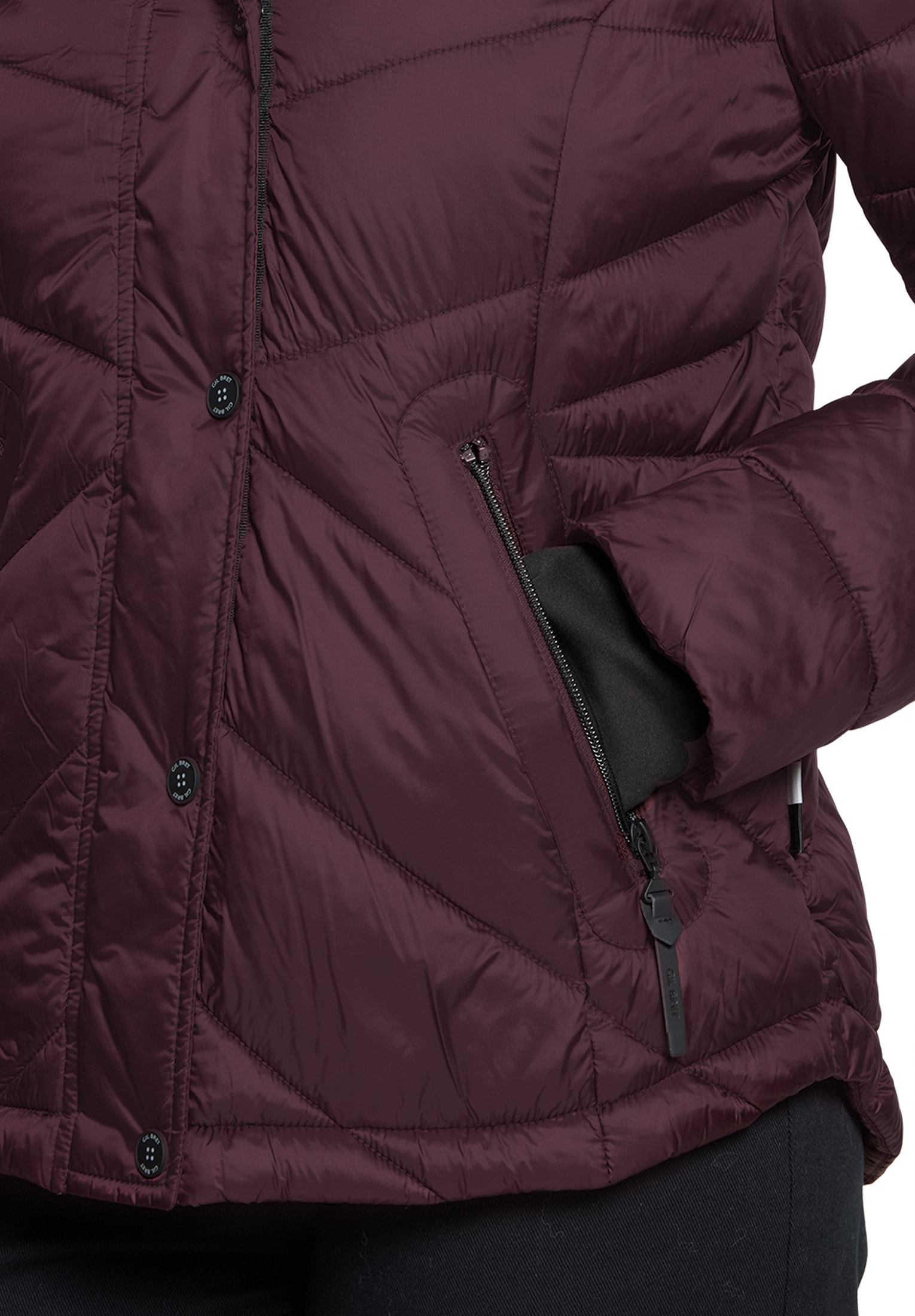 Gil Bret Steppjacke mit Kapuze mit abnehmbarer Kapuze und verdecktem Reißverschluss