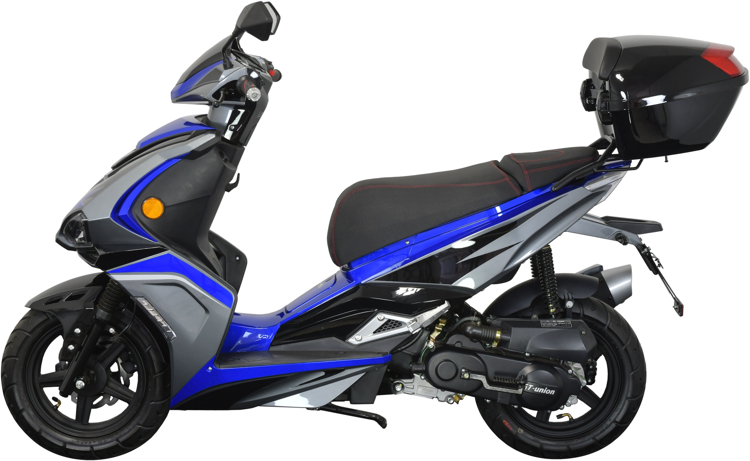 GT UNION Motorroller »Striker 25«, 49,5 cm³, 25 km/h, Euro 5, 2,7 PS, (Set, mit Topcase), Luftgekühlter Motor