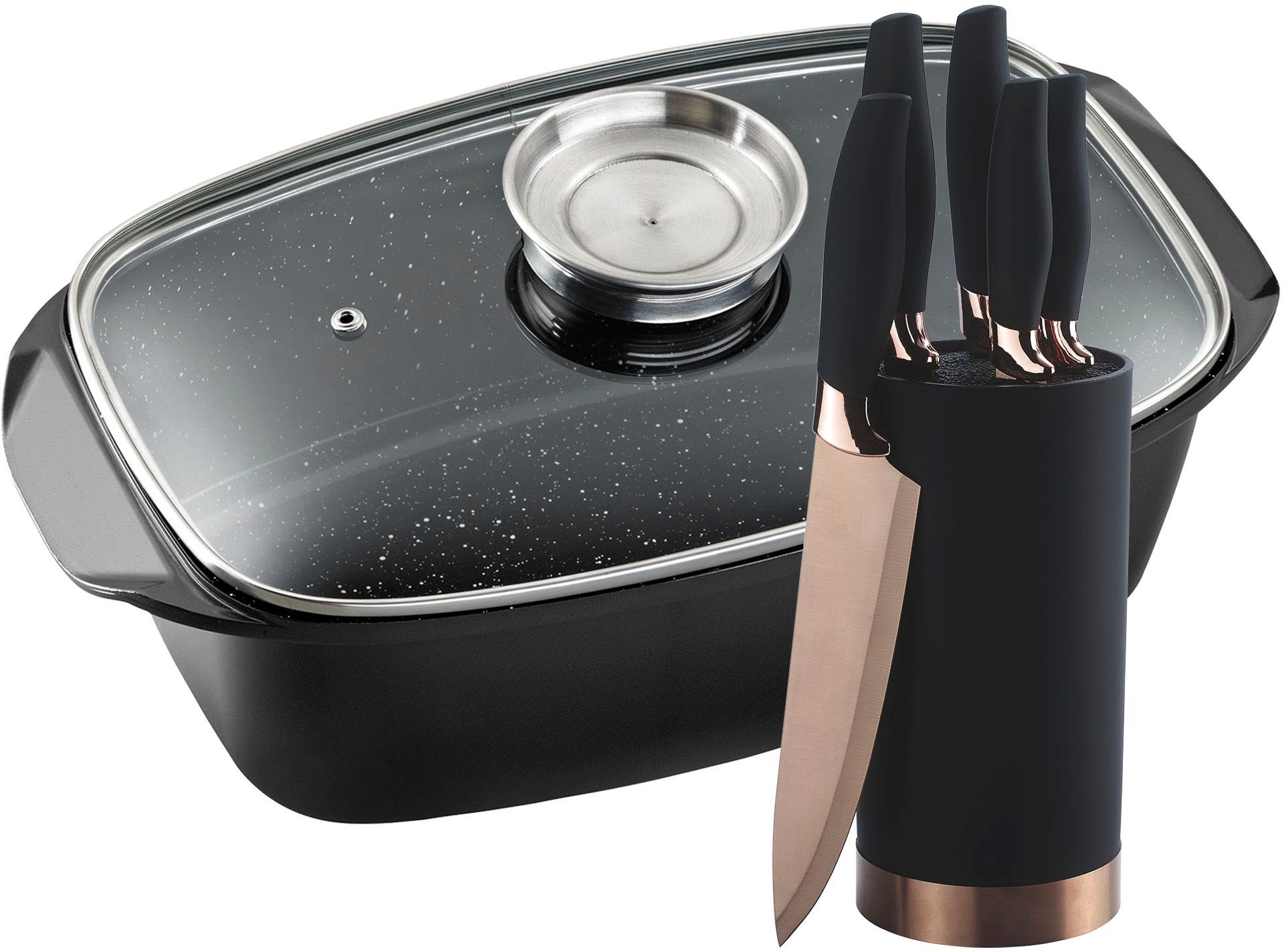 KING Bräter "5 Liter" Set, 5 Küchenmesser inklusive Messerblock, 8 Stk. tlg günstig online kaufen