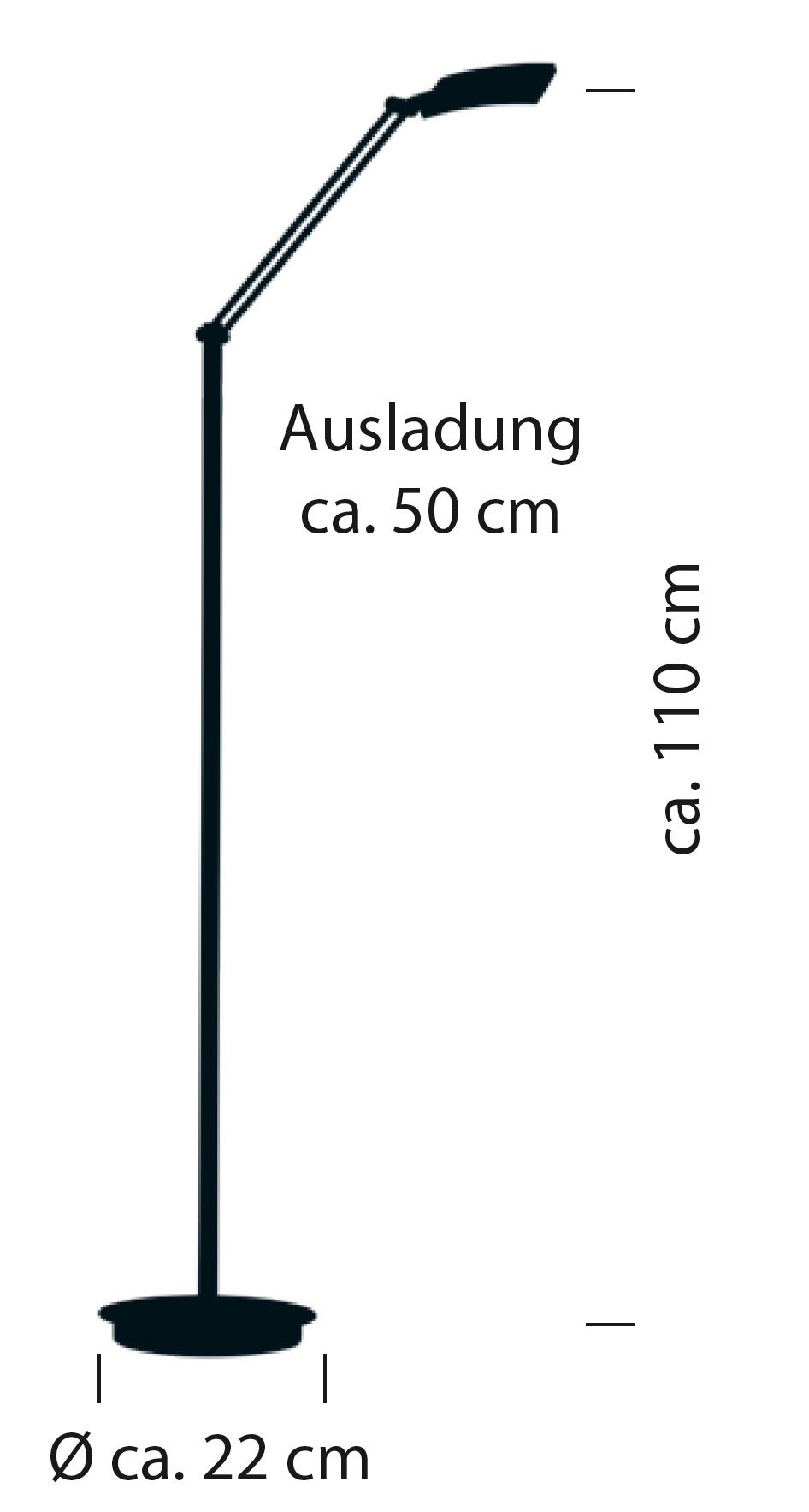 HELL höllisch gutes Licht LED Stehlampe »EVOLO« LED-Modul 1 Stk. warmweiß - kaltweiß Tastdimmer, CCT