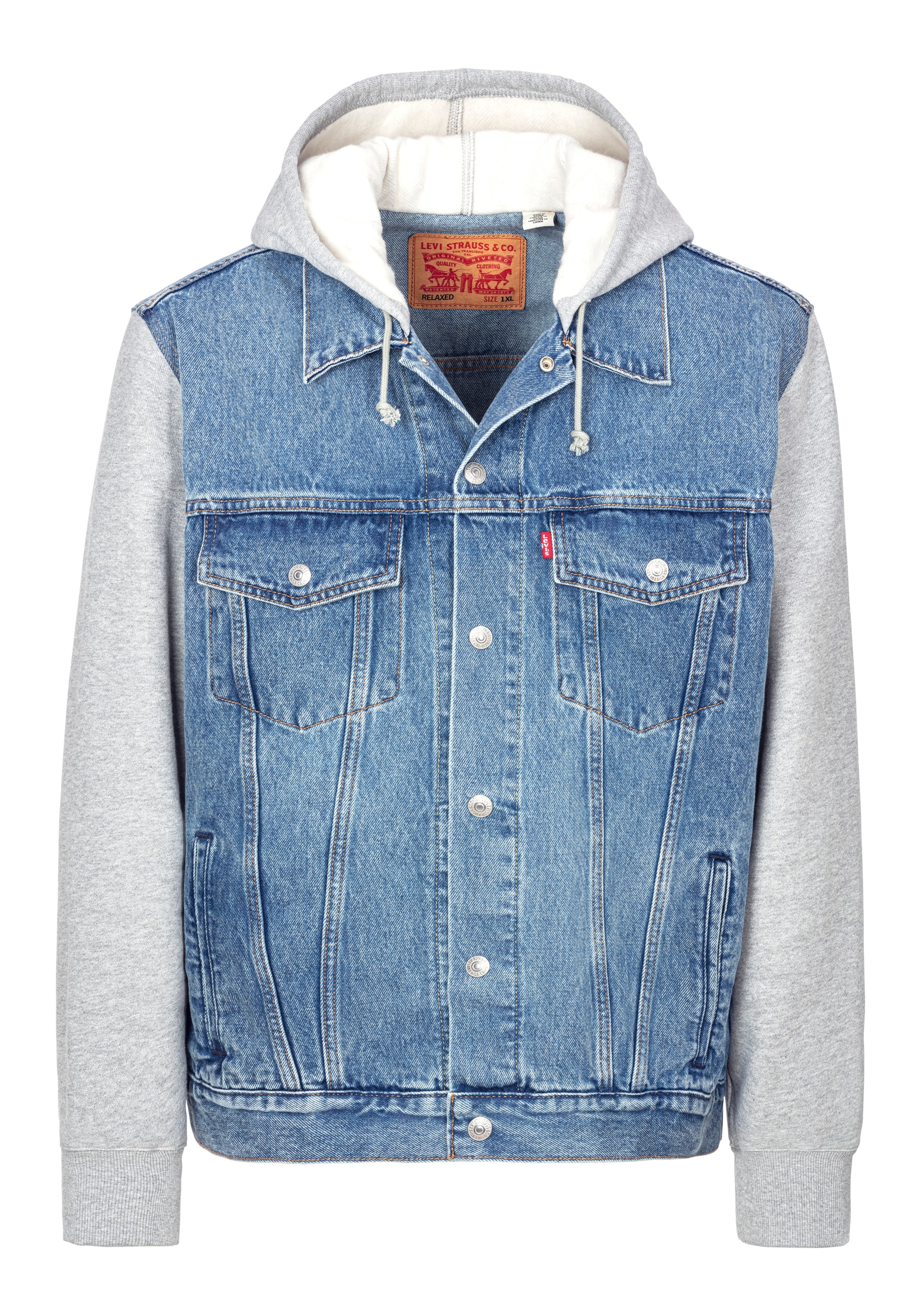 Levi's® Plus Hybridjacke, mit Kapuze, mit Sweat Kapuze und Ärmeln