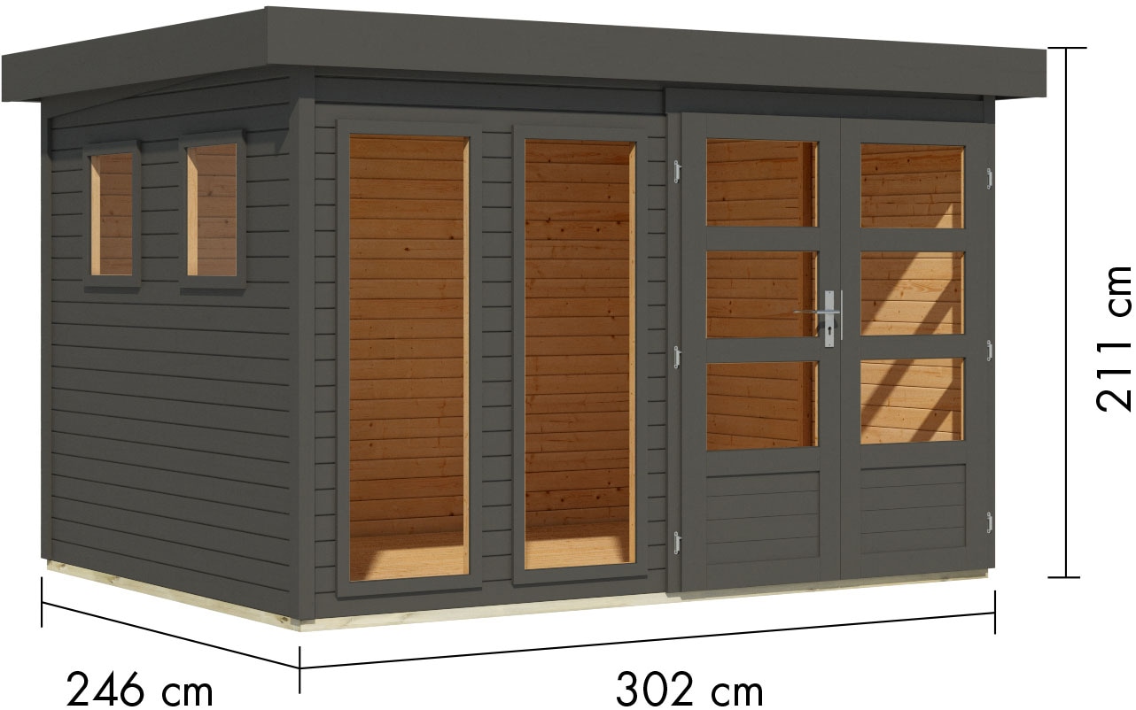 Karibu Gartenhaus »Langesee 5«, aus hochwertiger nordischer Fichte mit wasserabweisender Profilierung