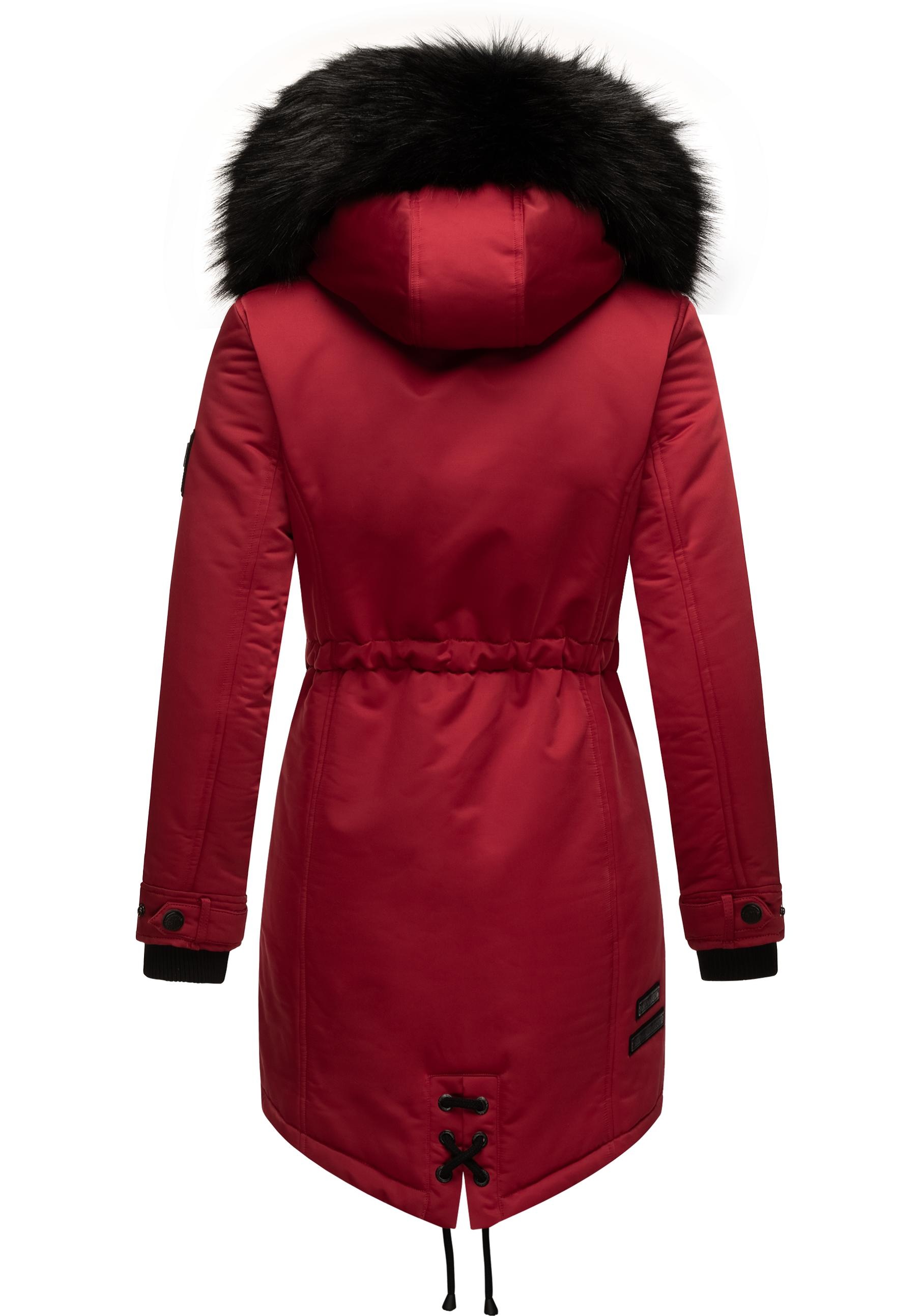 Navahoo Wintermantel »Luluna Prc«, edler Parka mit großer Kunstfellkapuze