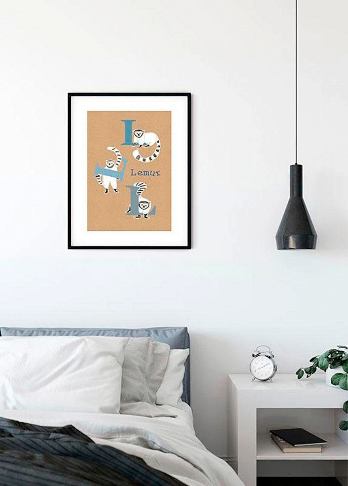 Komar Bild »ABC Animal L«, Buchstaben, (1 St.), Wandbild zur Dekoration - ohne Rahmen