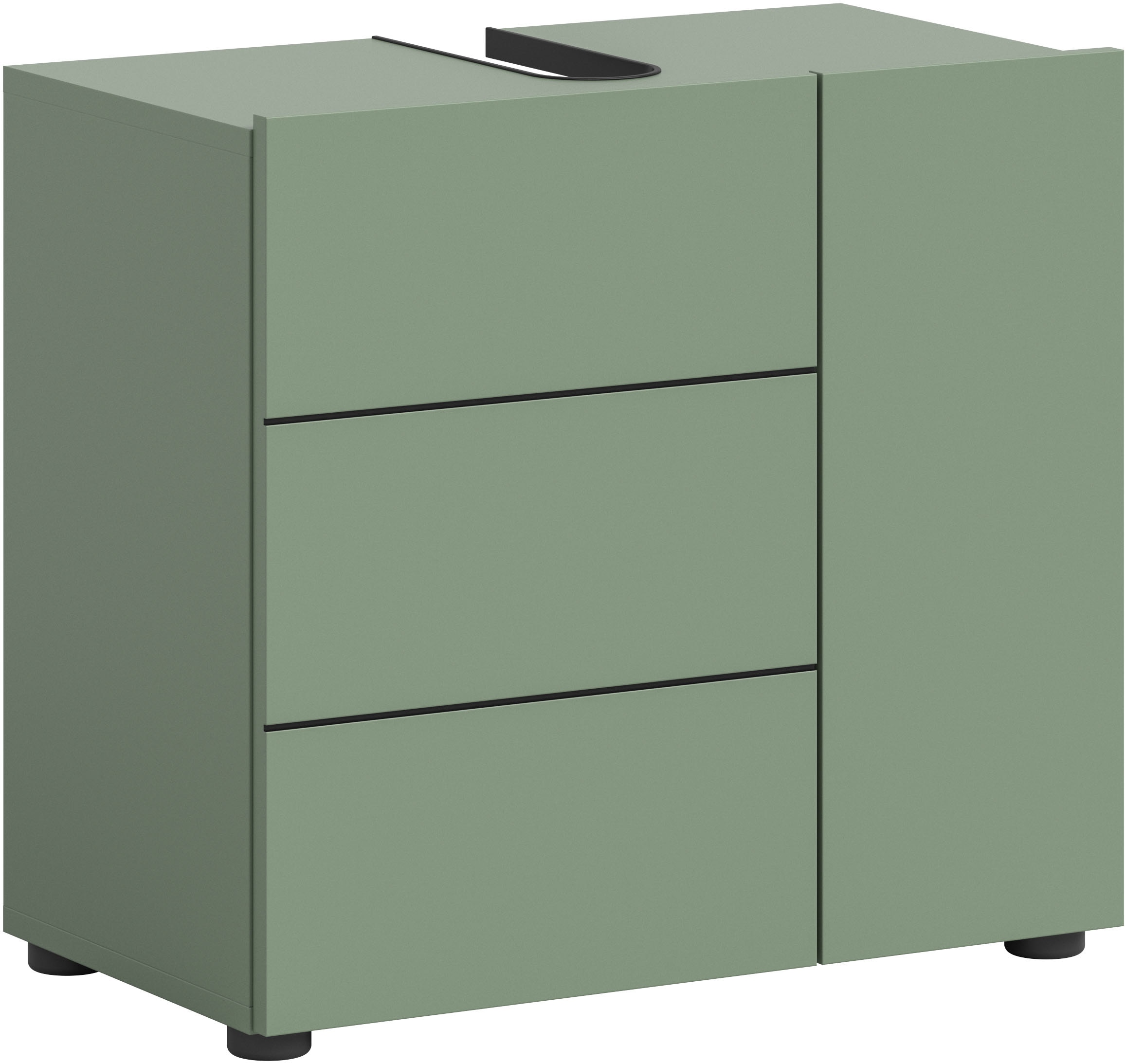 welltime Waschbeckenunterschrank "BIEL, Breite: 60 cm, 2 Türen, 2 Fächer, S günstig online kaufen