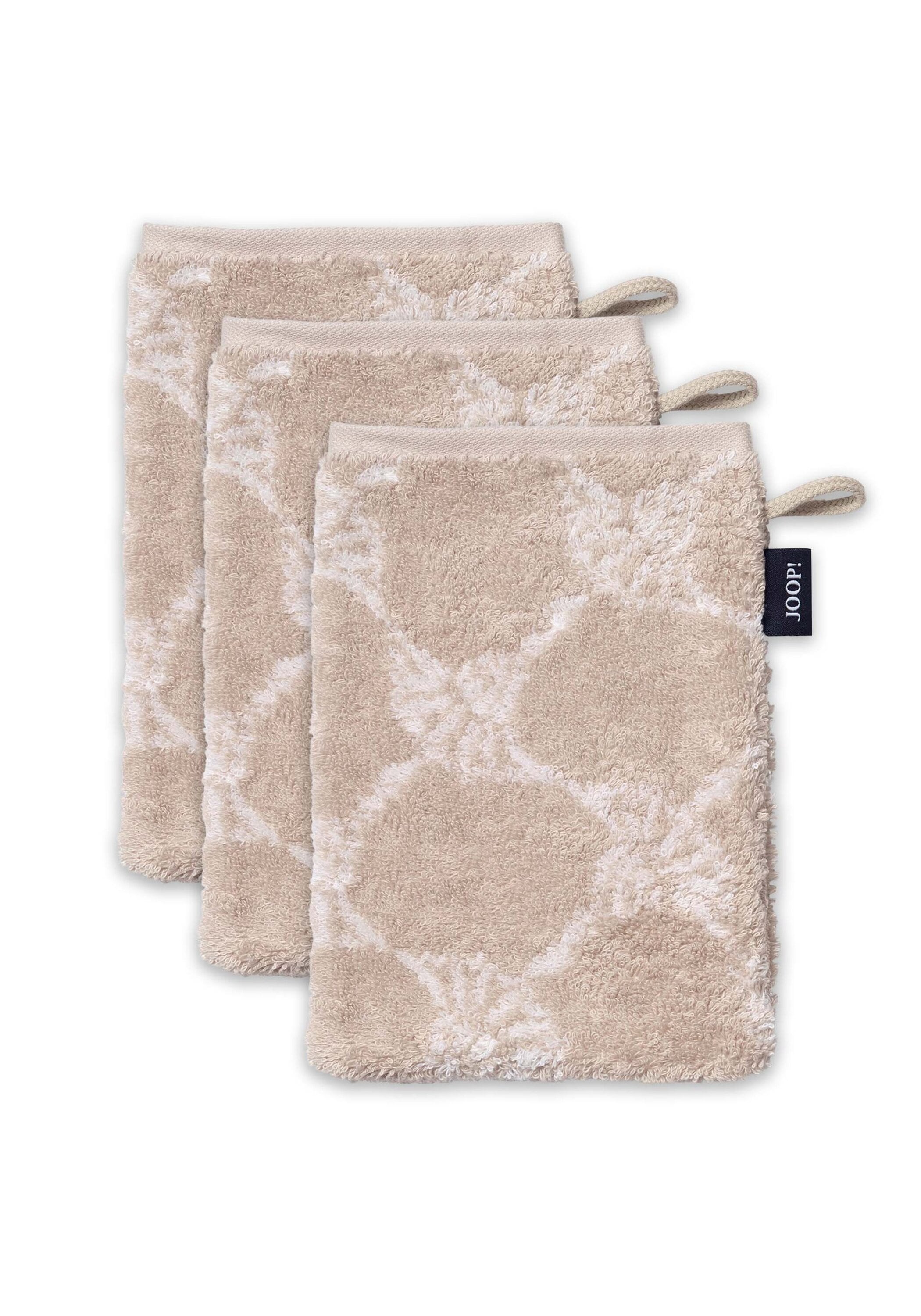 JOOP Waschhandschuh "Waschlappen Doubleface 3er Pack"