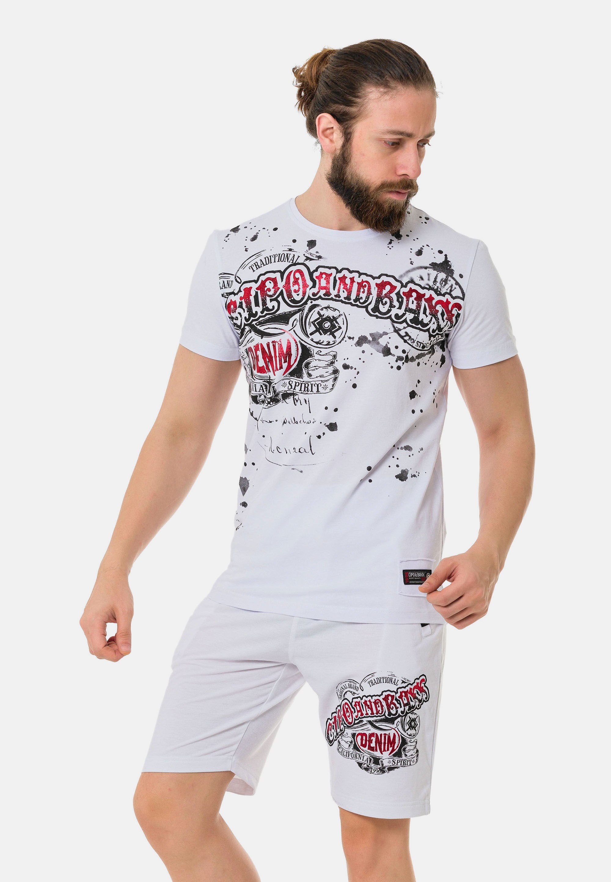 Cipo & Baxx T-Shirt »T-Shirt«, mit Rundhalsausschnitt