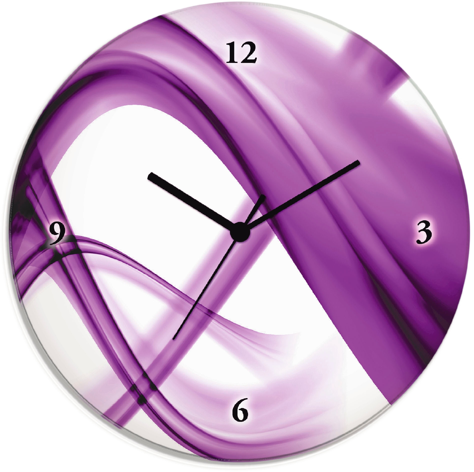 Artland Wanduhr "Abstrakte Komposition (violett)" wahlweise mit Quarz- oder Funkuhrwerk, lautlos ohne Tickgeräusche