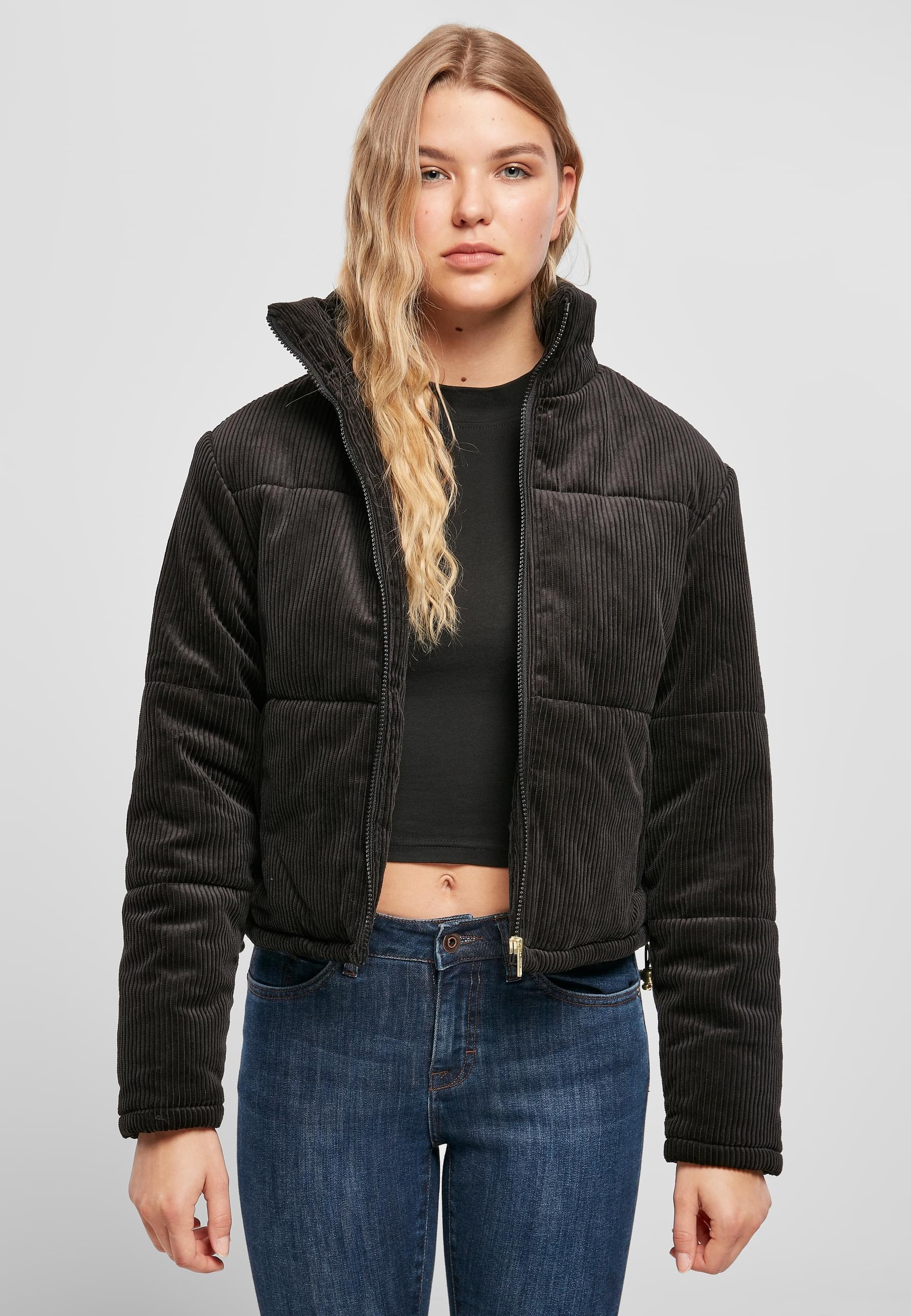 URBAN CLASSICS Winterjacke »Urban Classics Damen Ladies Corduroy Puffer Jacket«, (1 St.), ohne Kapuze