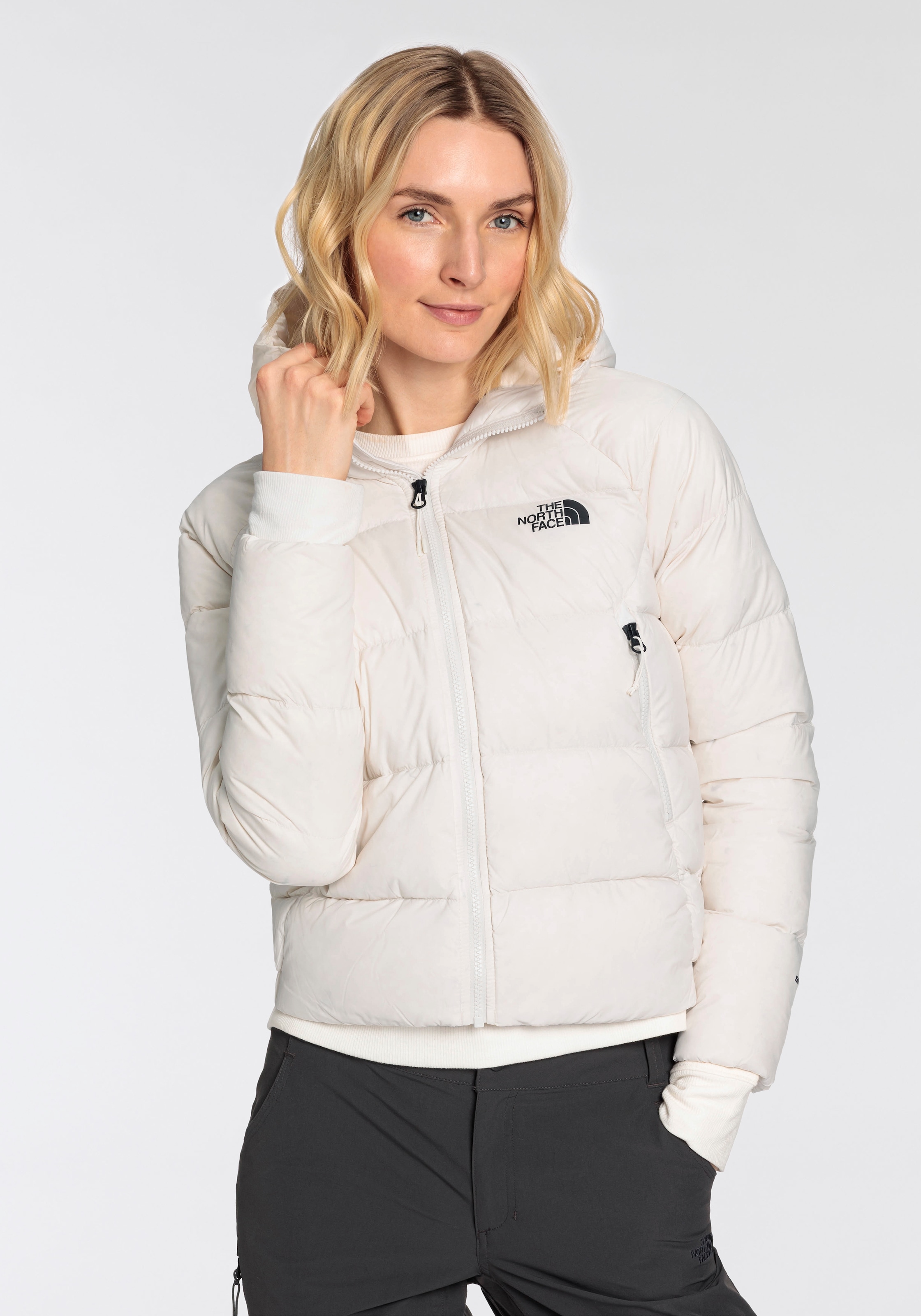 The North Face Daunenjacke "W HYALITE DOWN HOODIE - EU", (1 St.), mit Kapuze, mit Logodruck