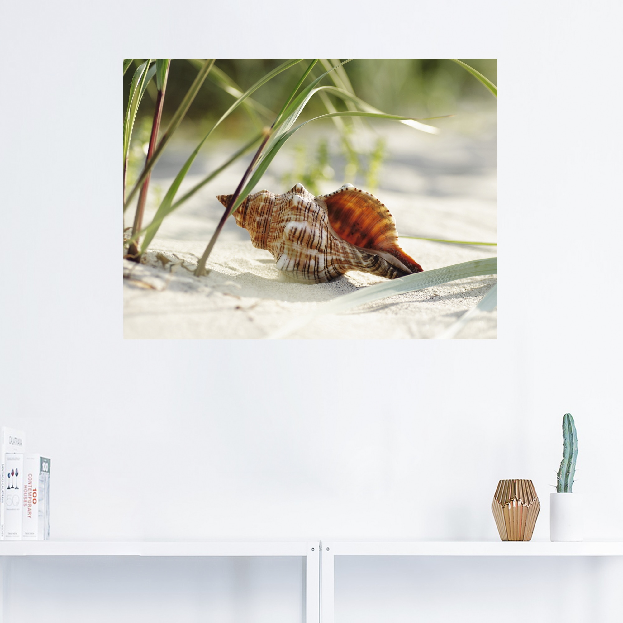 Artland Wandbild »Große Muschel am Strand«, Wassertiere, (1 St.), als Leinwandbild, Poster, Wandaufkleber in verschied. Größen