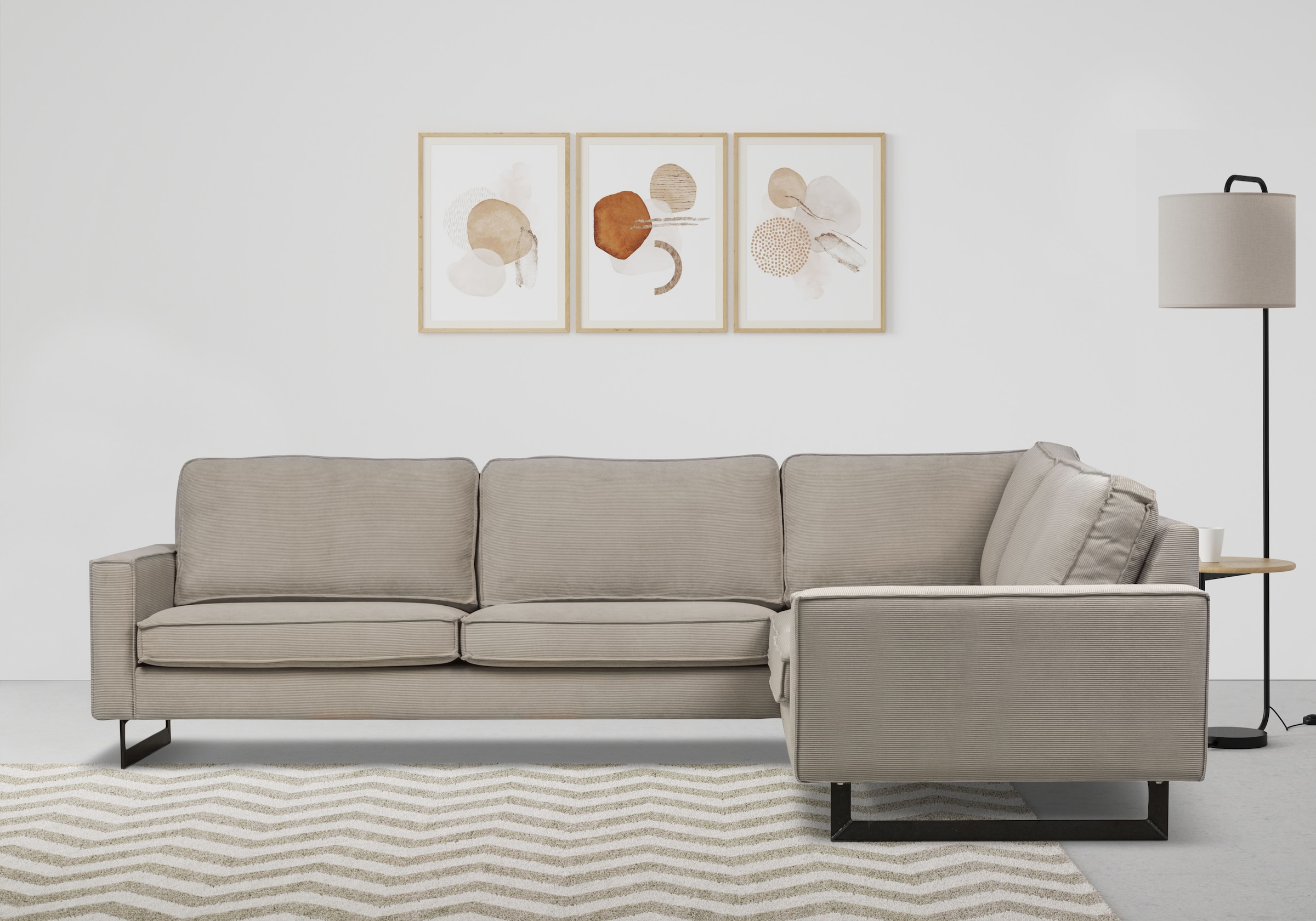 Places of Style Ecksofa "Pinto, XXL, 250/290 cm, langer Schenkel, Ottomane" günstig online kaufen