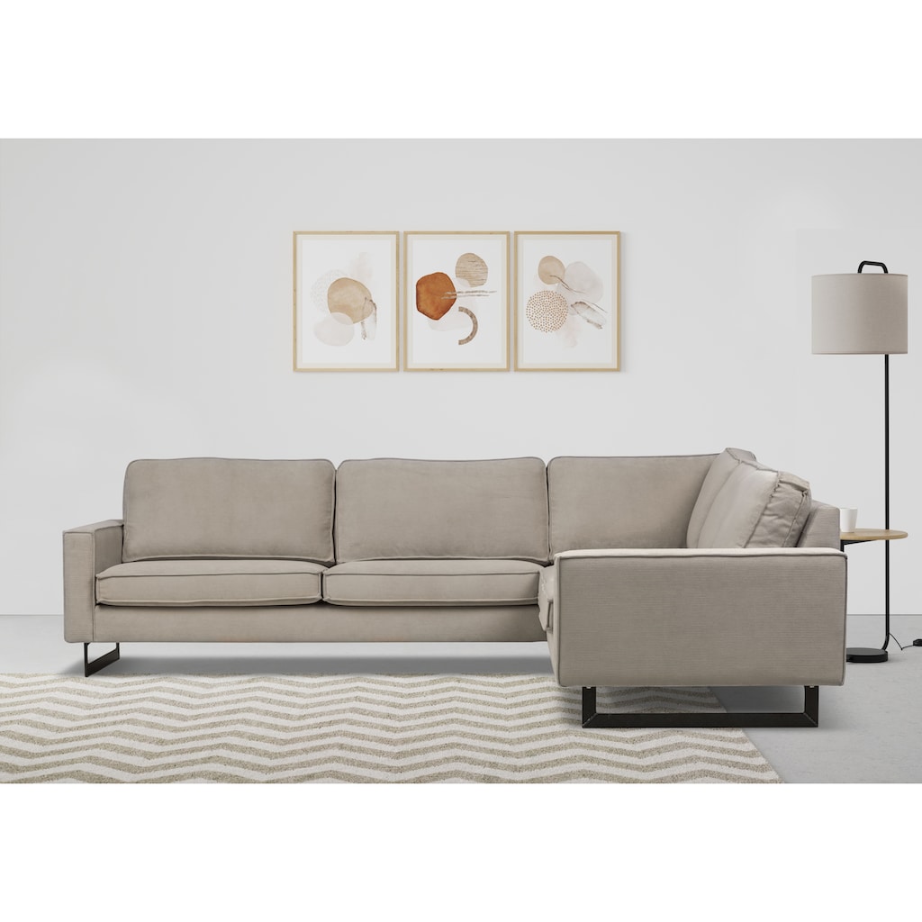 Places of Style Ecksofa »Pinto, 250/290 cm, langer Schenkel, XXL, Ottomane«