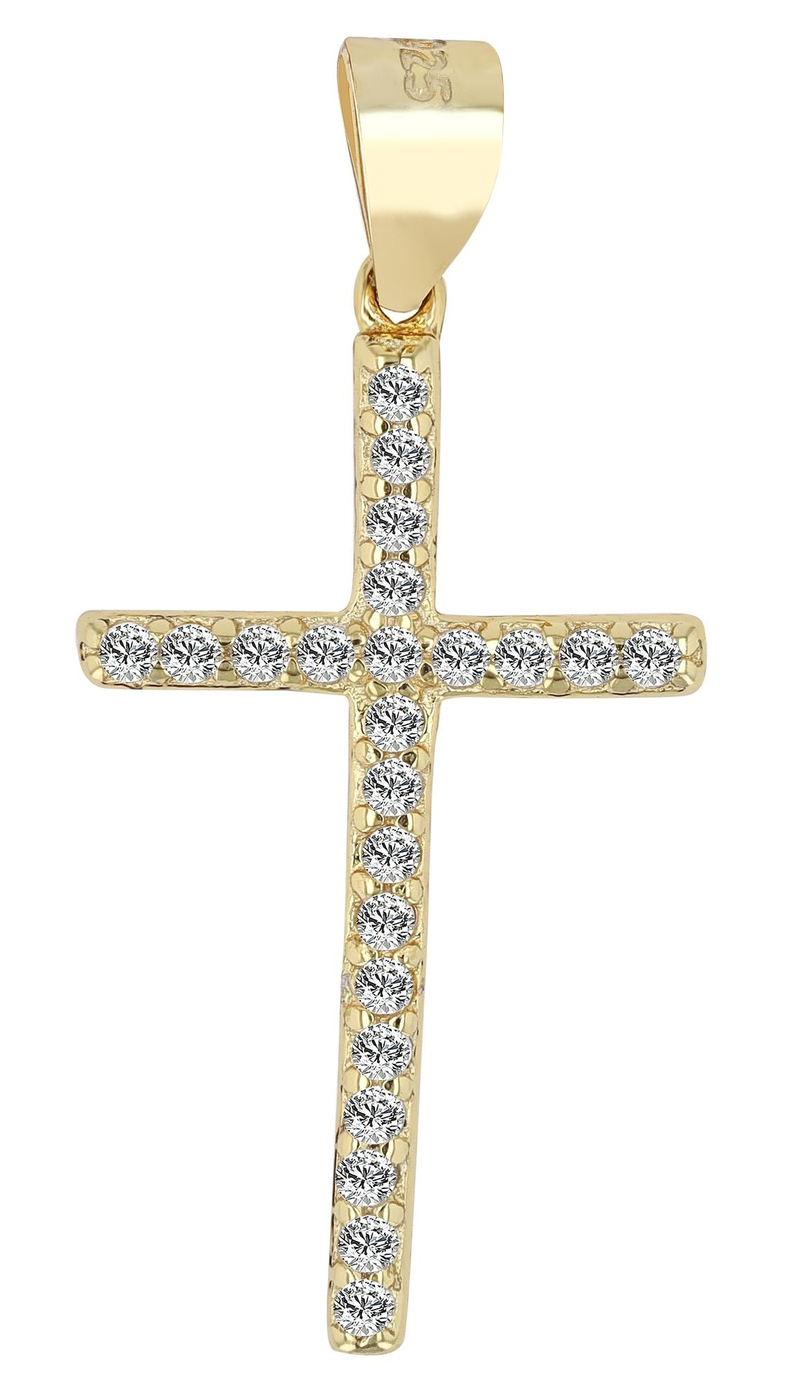 Adelia´s Kettenanhänger »Damen Anhänger – Kreuzanhänger aus 925 Silber mit Zirkonia«  Ideal zum Verschenken – schlicht und stilvoll