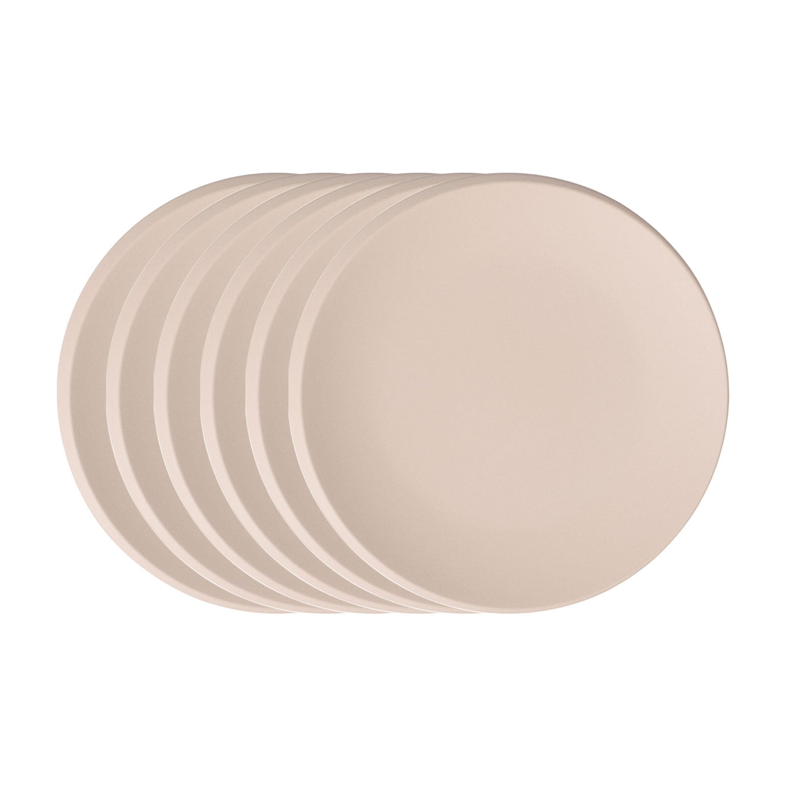 Frühstücksteller VILLEROY & BOCH "Frühstücksteller NewMoon ø 24 cm 6er Set beige", beige, L:24,2cm, Speiseteller