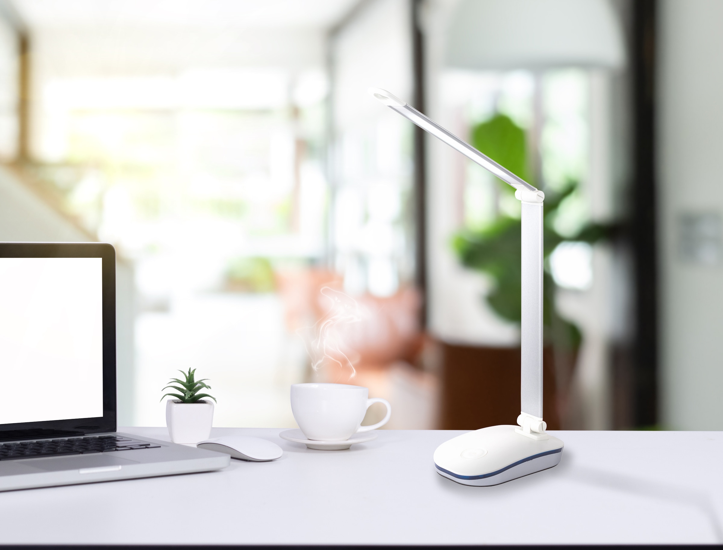 GLOBO LIGHTING LED Tischleuchte »TALISA«, Leuchtmittel LED-Modul | LED fest integriert, Tischlampe/Arbeitszimmer/Bürotischleuchte/silberfarben