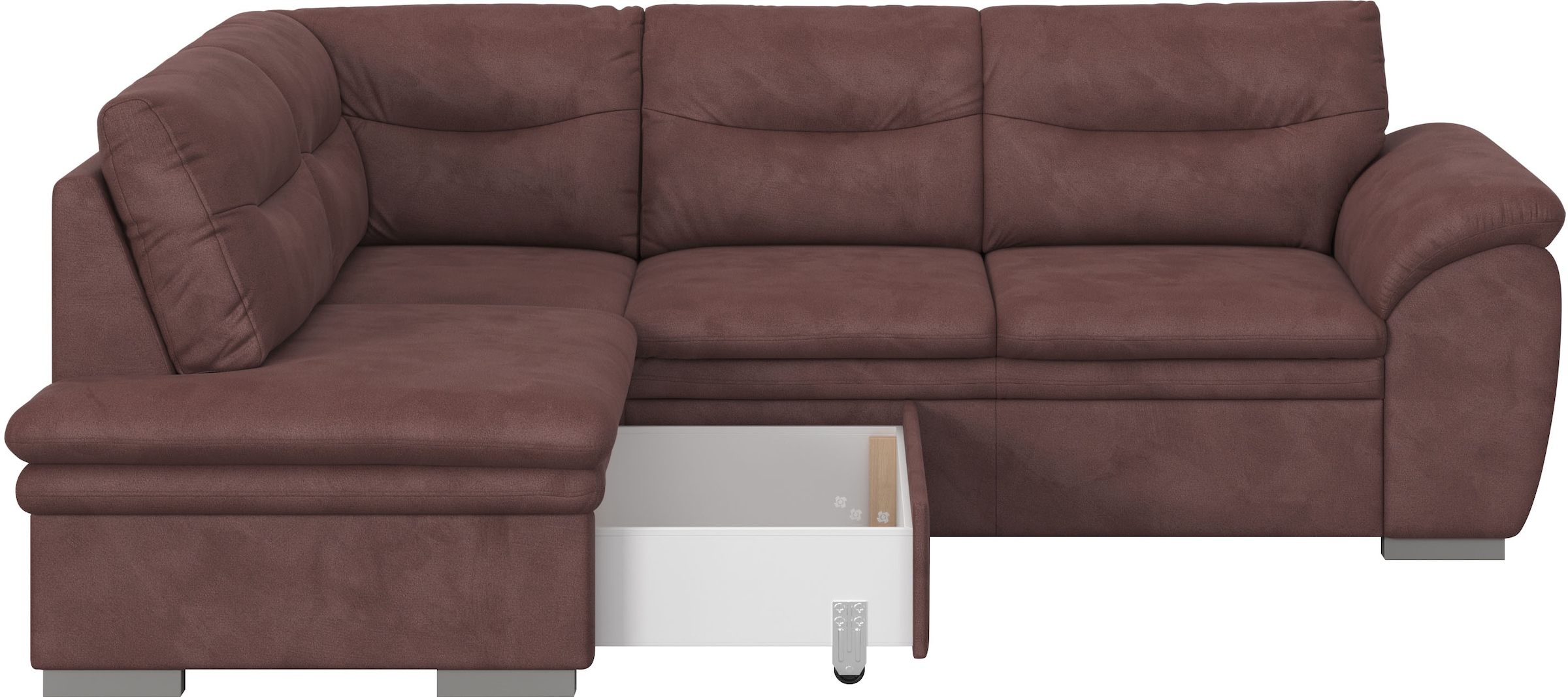 COTTA Ecksofa »Leandra L-Form«, wahlweise mit Bettfunktion & Bettkasten