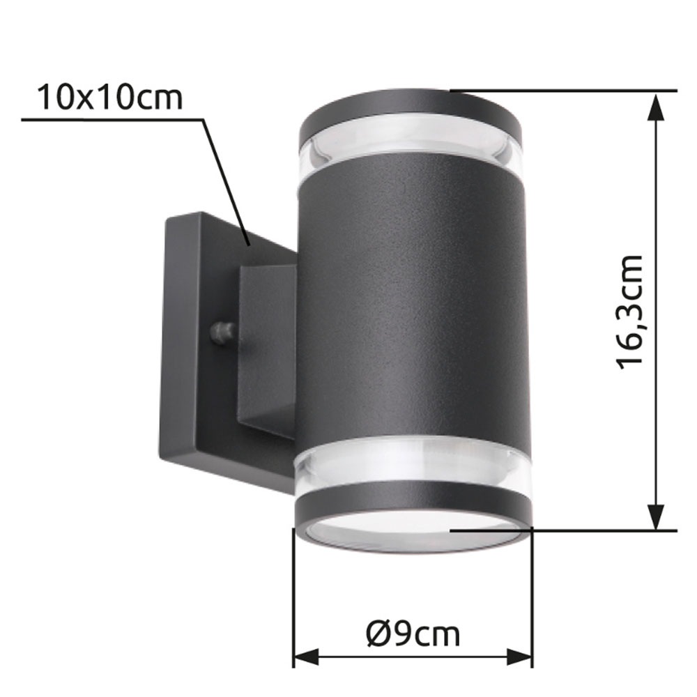 GLOBO LIGHTING Außen-Wandleuchte »ALCALA« GX53 1 Stk. Außenleuchte Aluminium, klar, Licht auf-/abwärts, IP44