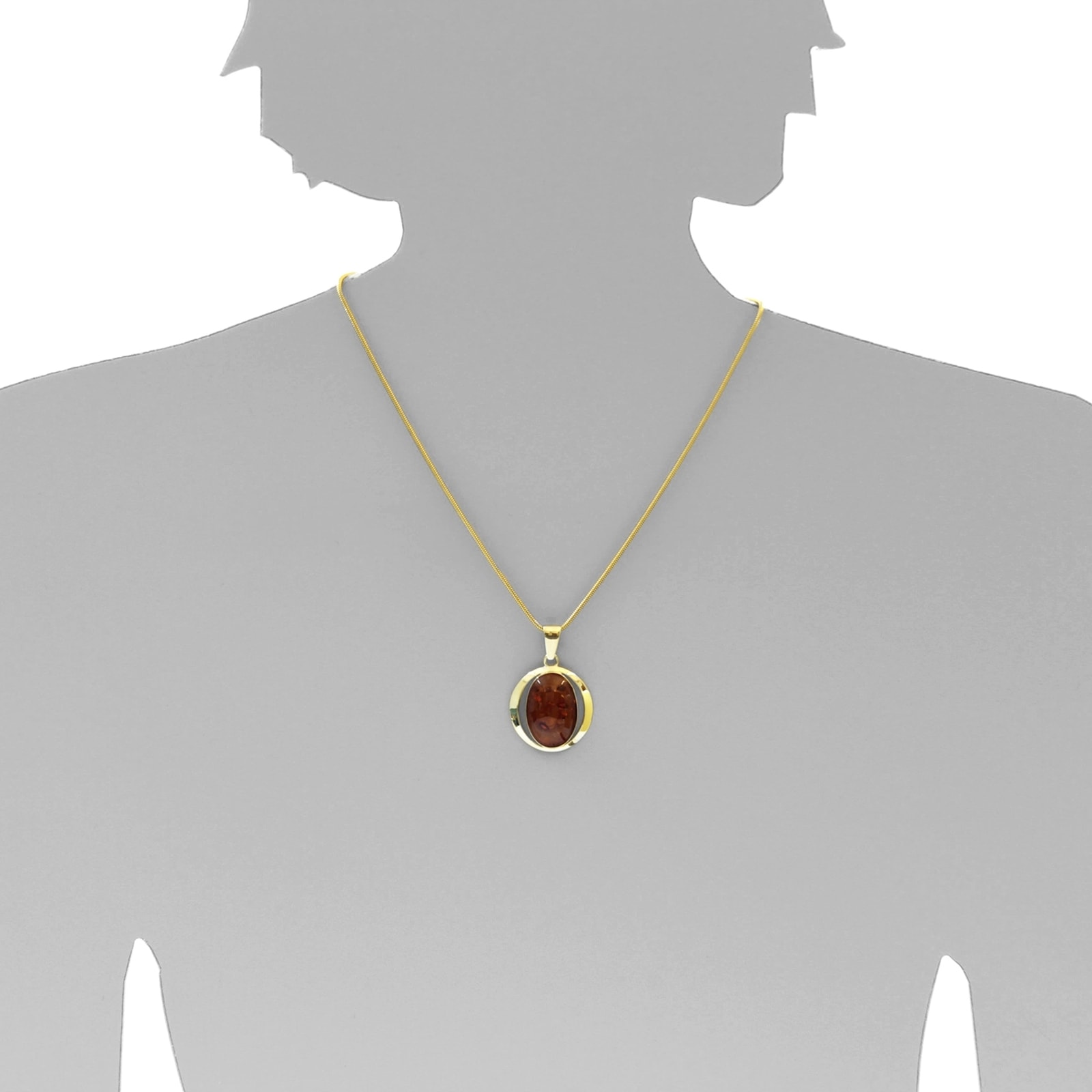OSTSEE-SCHMUCK Kette und Anhänger Set »- Mathilda - Gold 333/000 - Bernstein«
