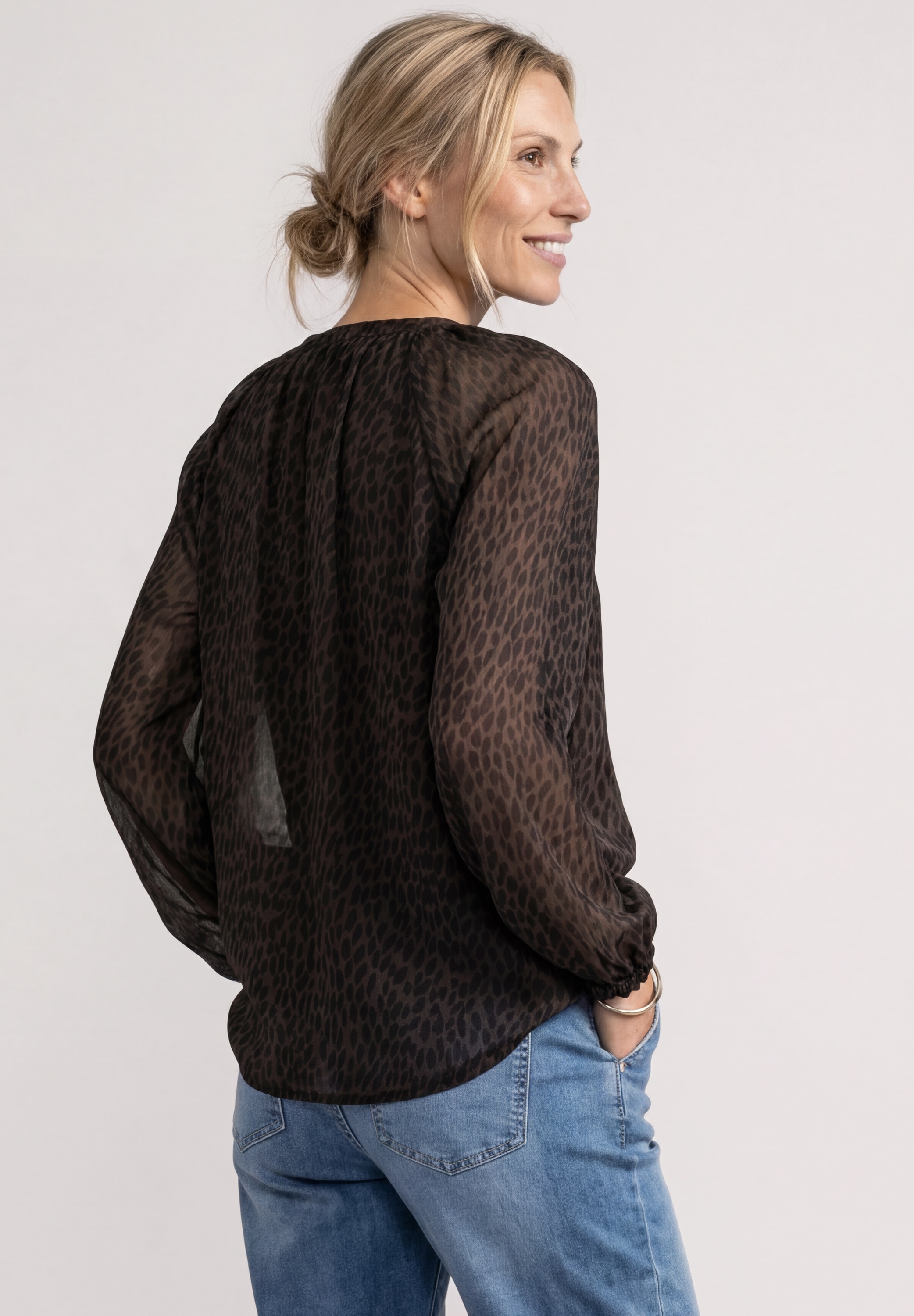 STREET ONE Langarmbluse mit Chiffon-Layer
