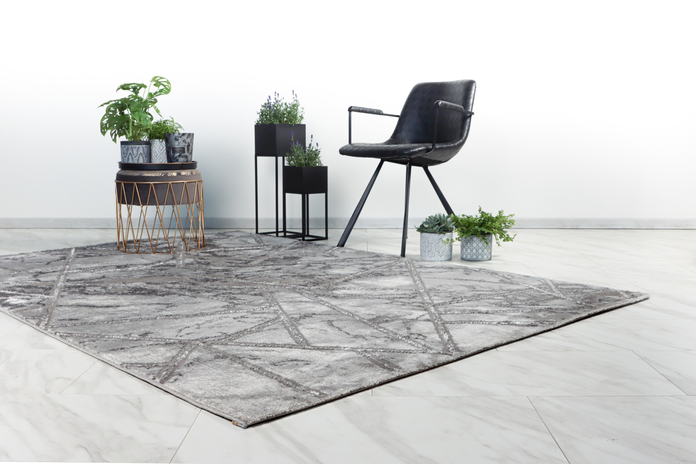 Kayoom Teppich "Mineral 225" rechteckig 12 mm Höhe Kurzflor, Hoch Tief Stru günstig online kaufen