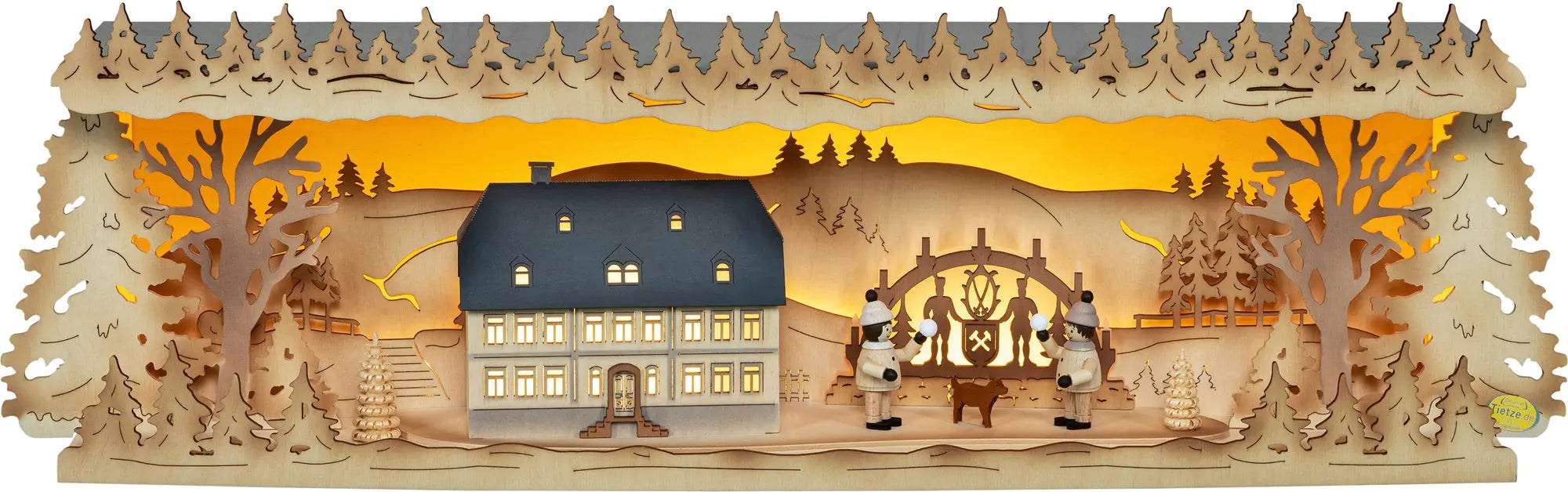 Tietze Erzgebirgsdegn LED Schwibbogen "Erhöhung Seiffener Schule exklusiv" günstig online kaufen