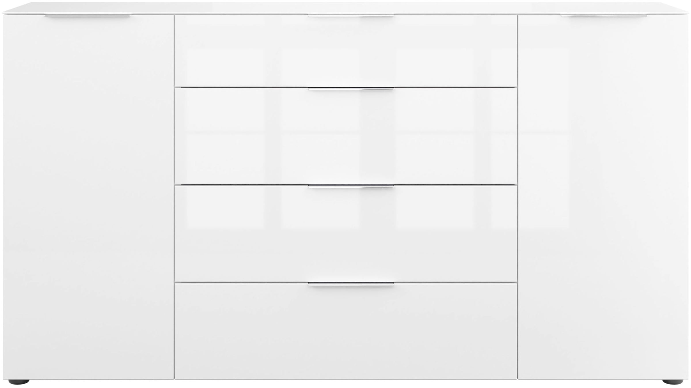 Manjana Möbel Sideboard "Style" mit Metallgriffen & Glasfront, Soft-Close, günstig online kaufen