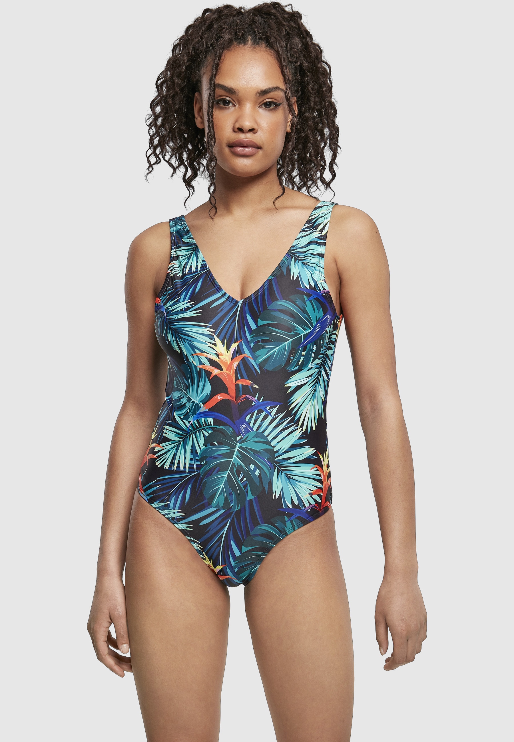 URBAN CLASSICS Monokini »Urban Classics Damen Ladies High Leg Pattern Swimsuit«
