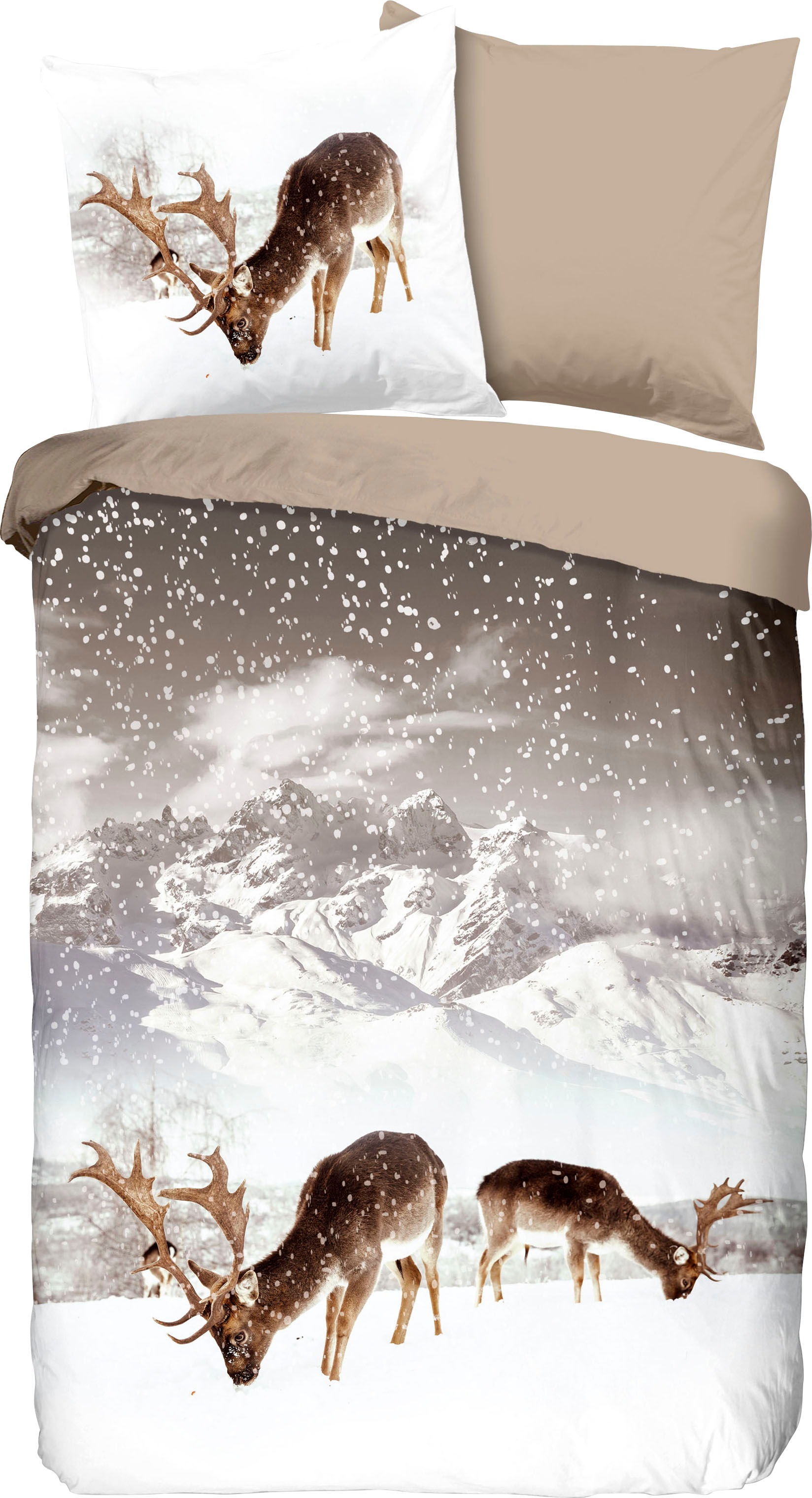 good morning Wendebettwäsche "Winter" 2 Stk. tlg. Biber, 135x200, Weich, Wa günstig online kaufen