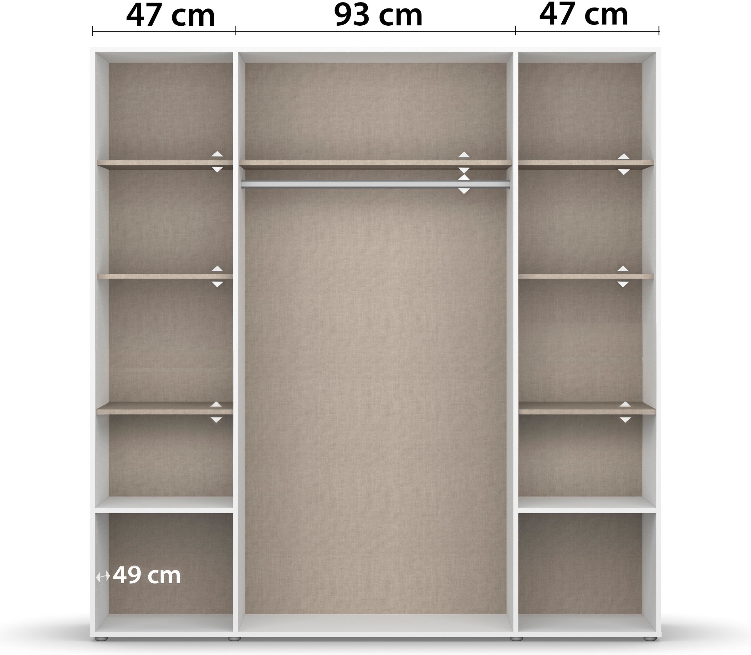 rauch Drehtürenschrank »Kleiderschrank Schrank Garderobe Wäscheschrank VOYAGER«, (in 3 verschiedenen Ausstattungen BASIC/CLASSIC/PREMIUM), mit modernen Griffen in Graumetallic, inkl. Schubkästen und Spiegel
