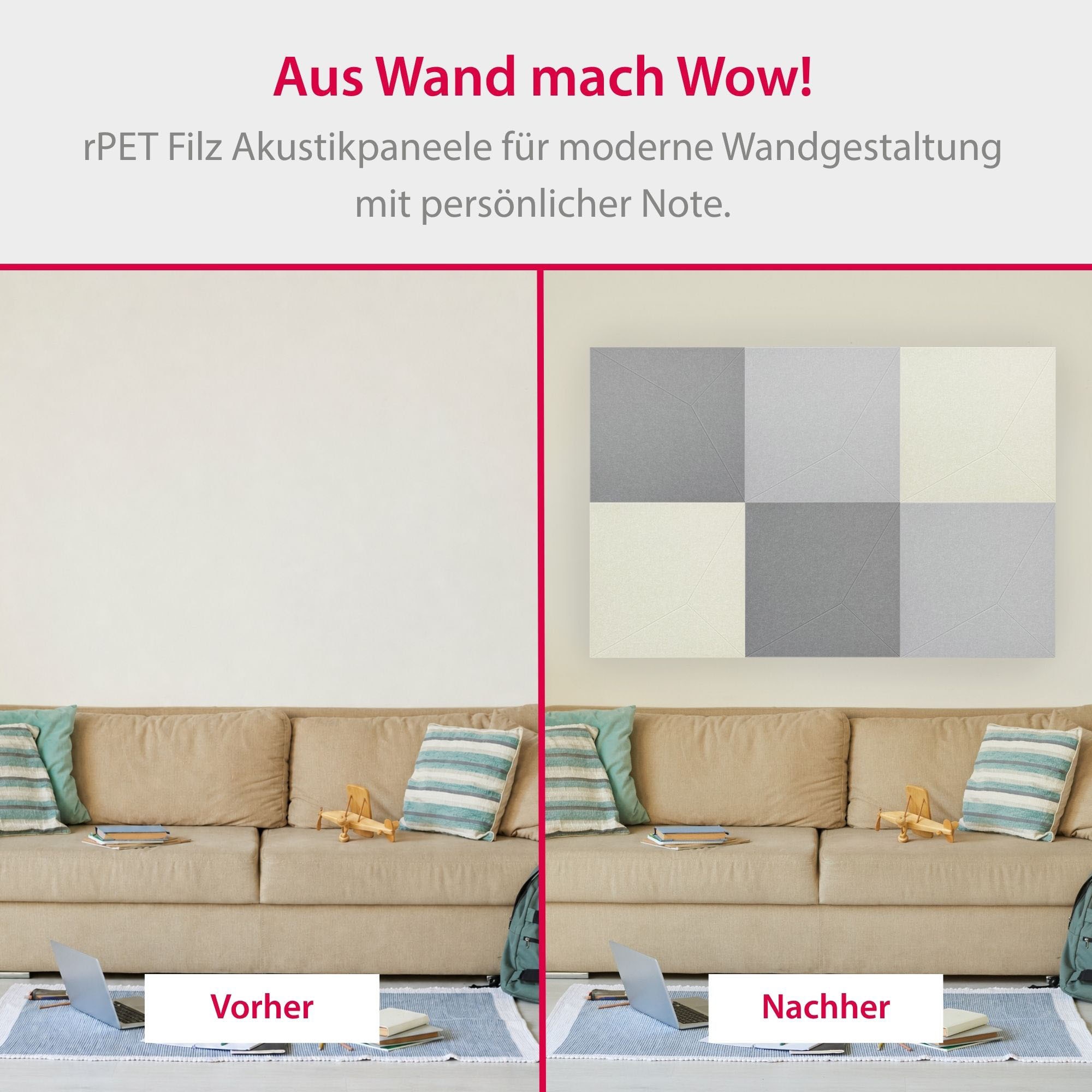 Architects Paper Schallschutzpaneel »A.S. Création Modular Wall Akustikpaneel geometrisch« 1 tlg. Akustikpaneel aus rPET-Filz mit geometrischer 3D-Oberfläche