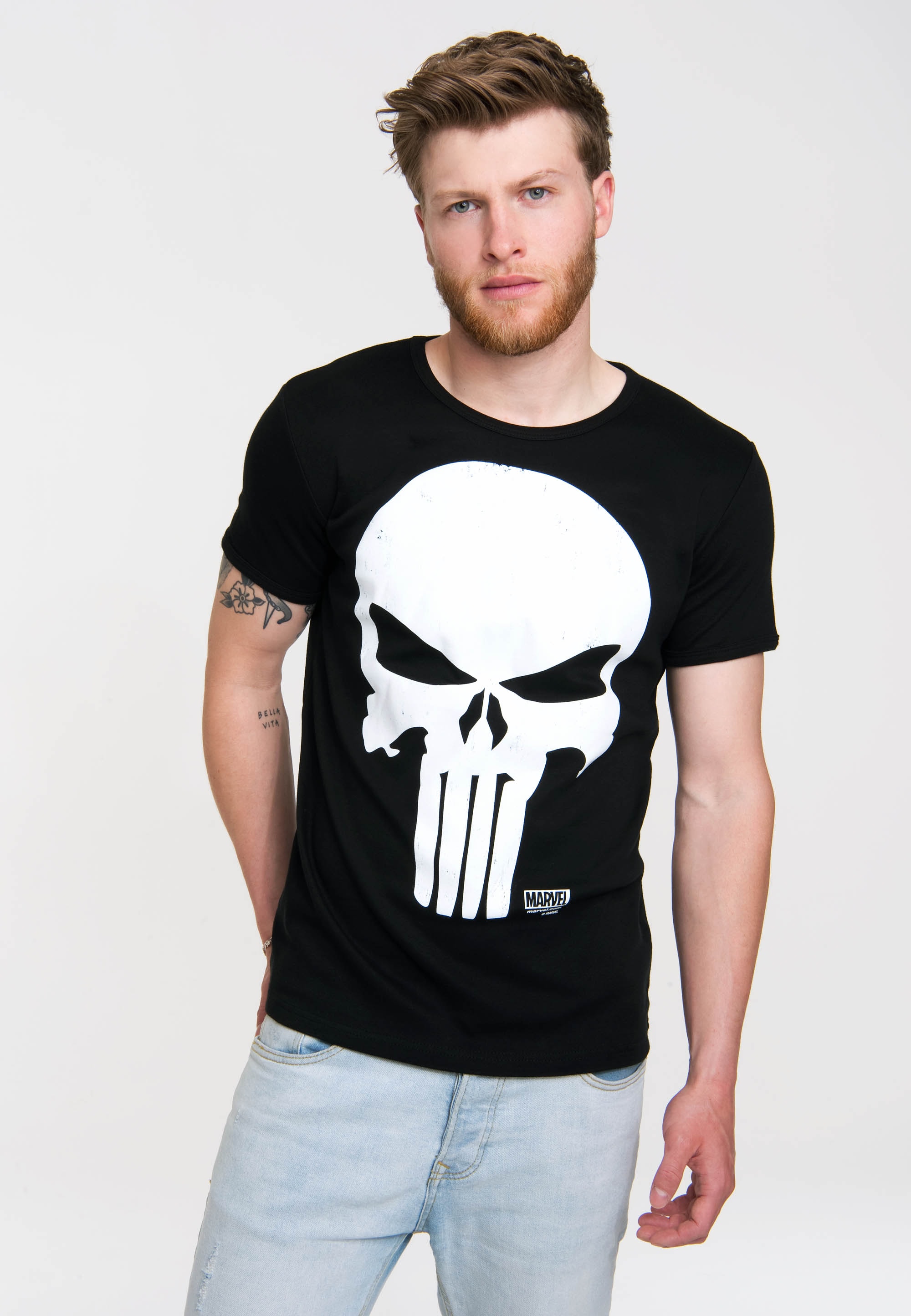 LOGOSHIRT T-Shirt »Marvel - Punisher«, mit großem Punisher-Print